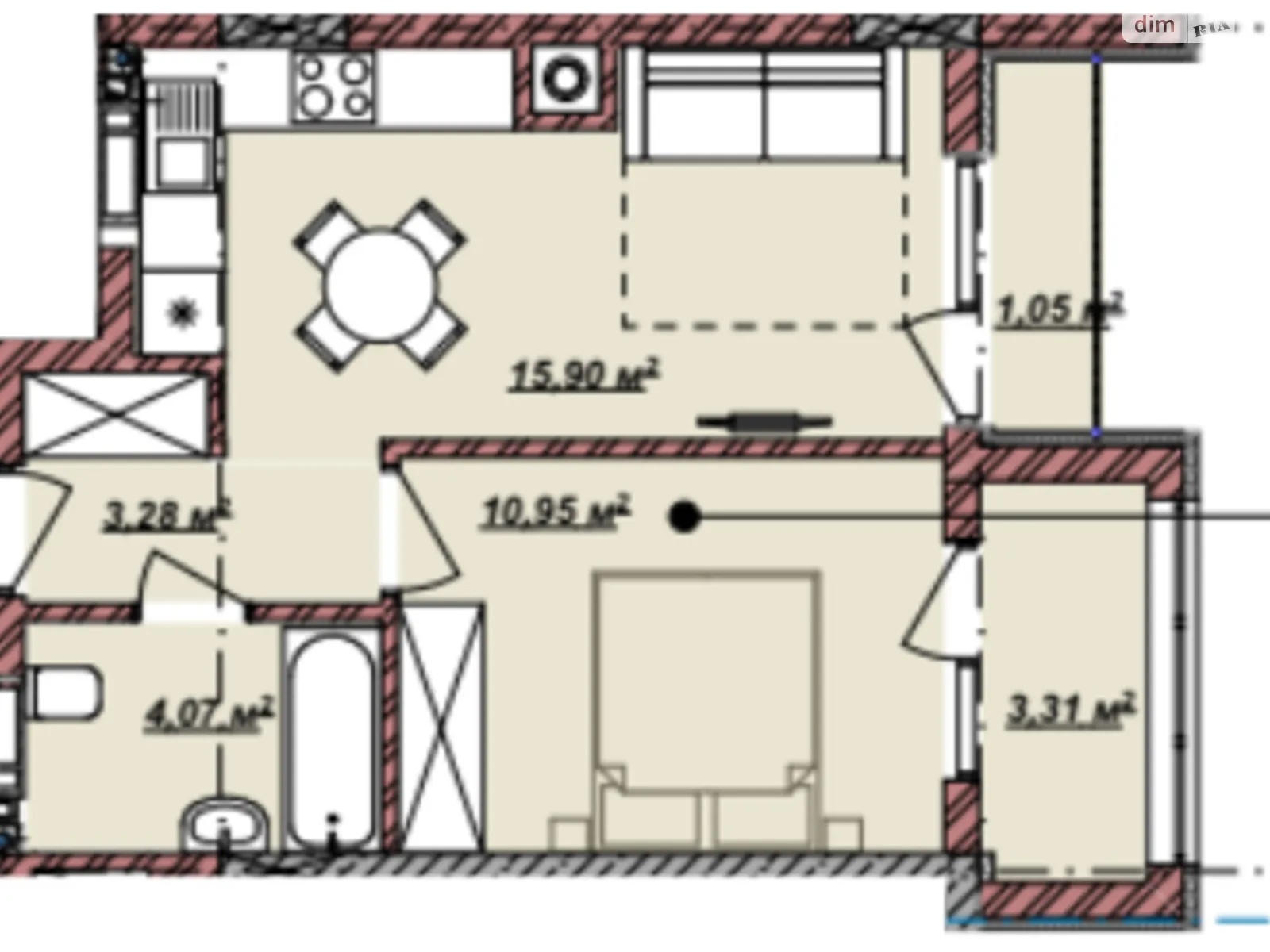 Продается 1-комнатная квартира 38.56 кв. м в Ужгороде, ул. Бабьяка - фото 1