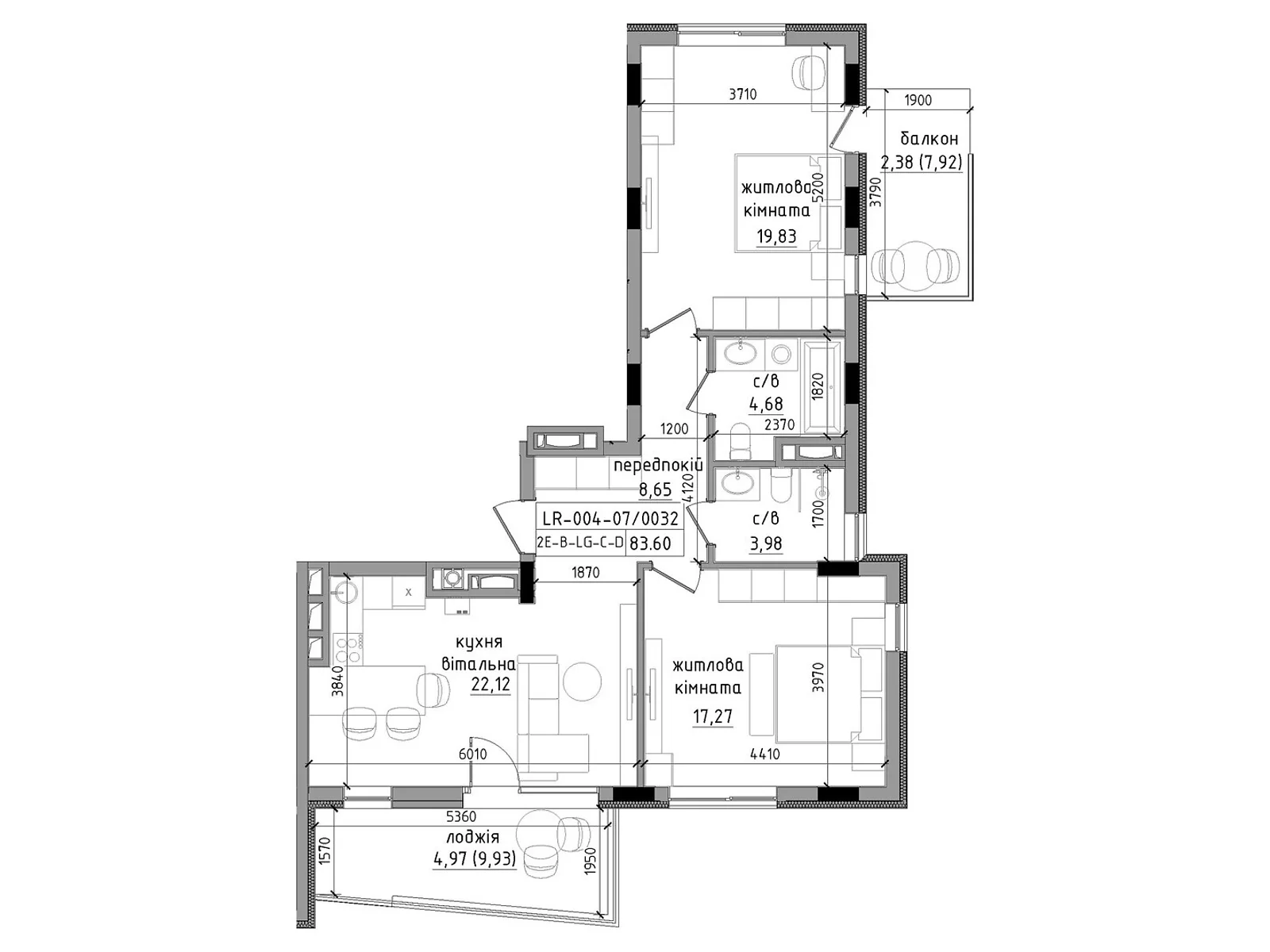 Продается 2-комнатная квартира 83.6 кв. м в Ужгороде, ул. Василия Гаджеги(Радищева), 1 - фото 1