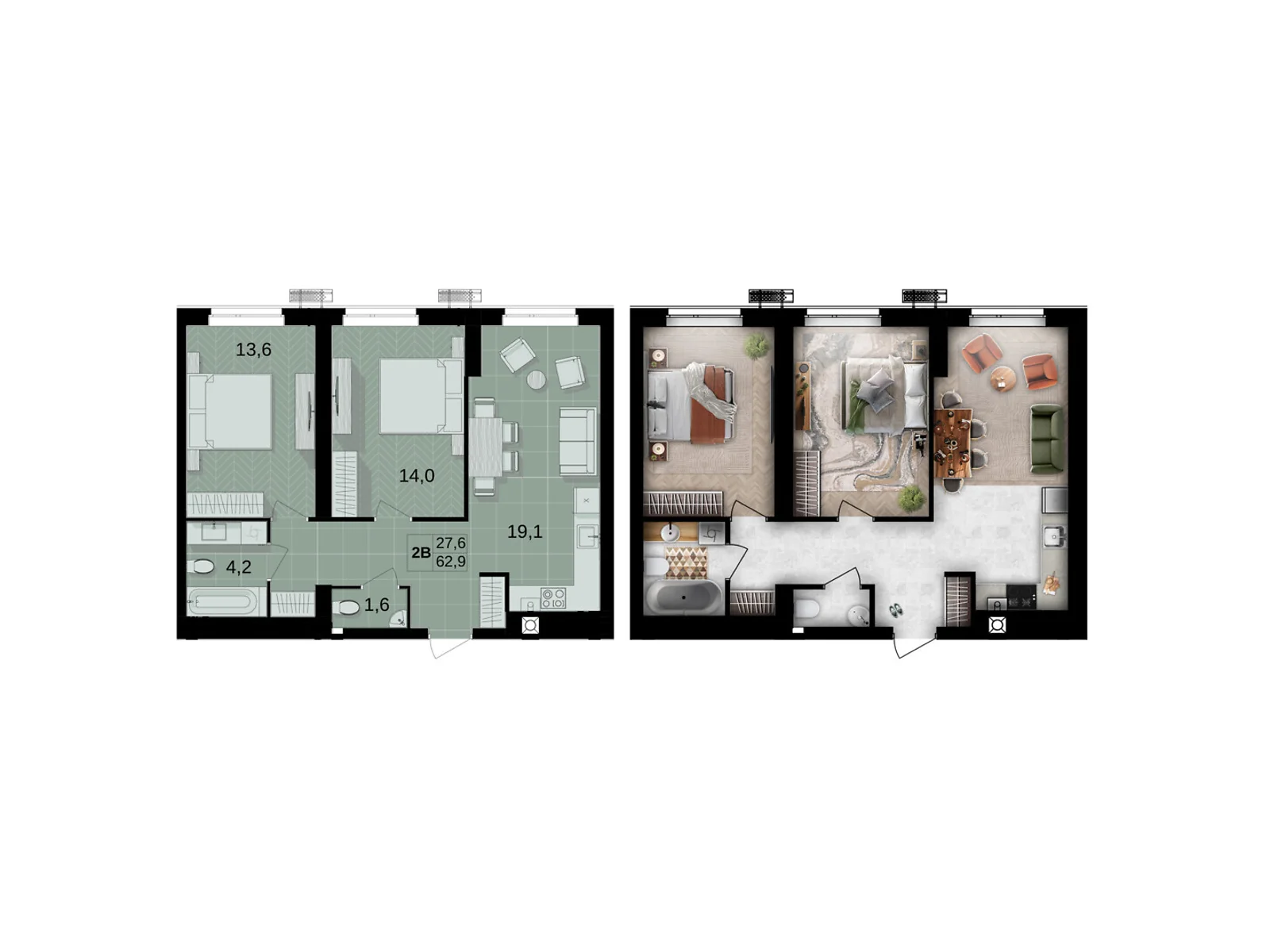 Продається 2-кімнатна квартира 62.9 кв. м у Вінниці, вул. Праведників світу(Максимовича), 6 - фото 1