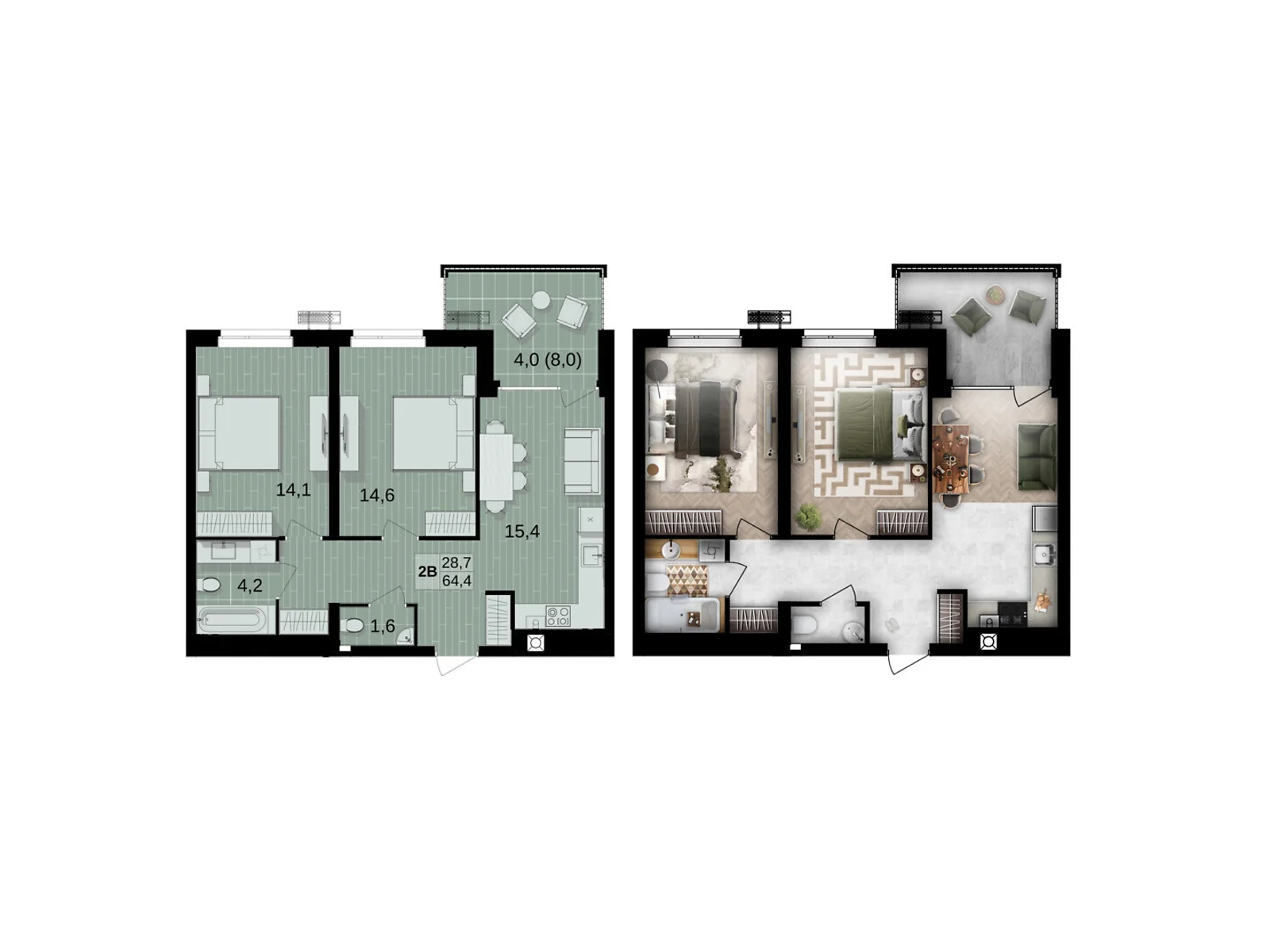 Продається 2-кімнатна квартира 64.4 кв. м у Вінниці, вул. Праведників світу(Максимовича), 6 - фото 1