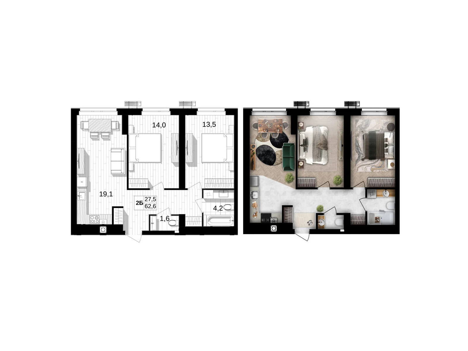 Продається 2-кімнатна квартира 62.6 кв. м у Вінниці, вул. Праведників світу(Максимовича), 6 - фото 1