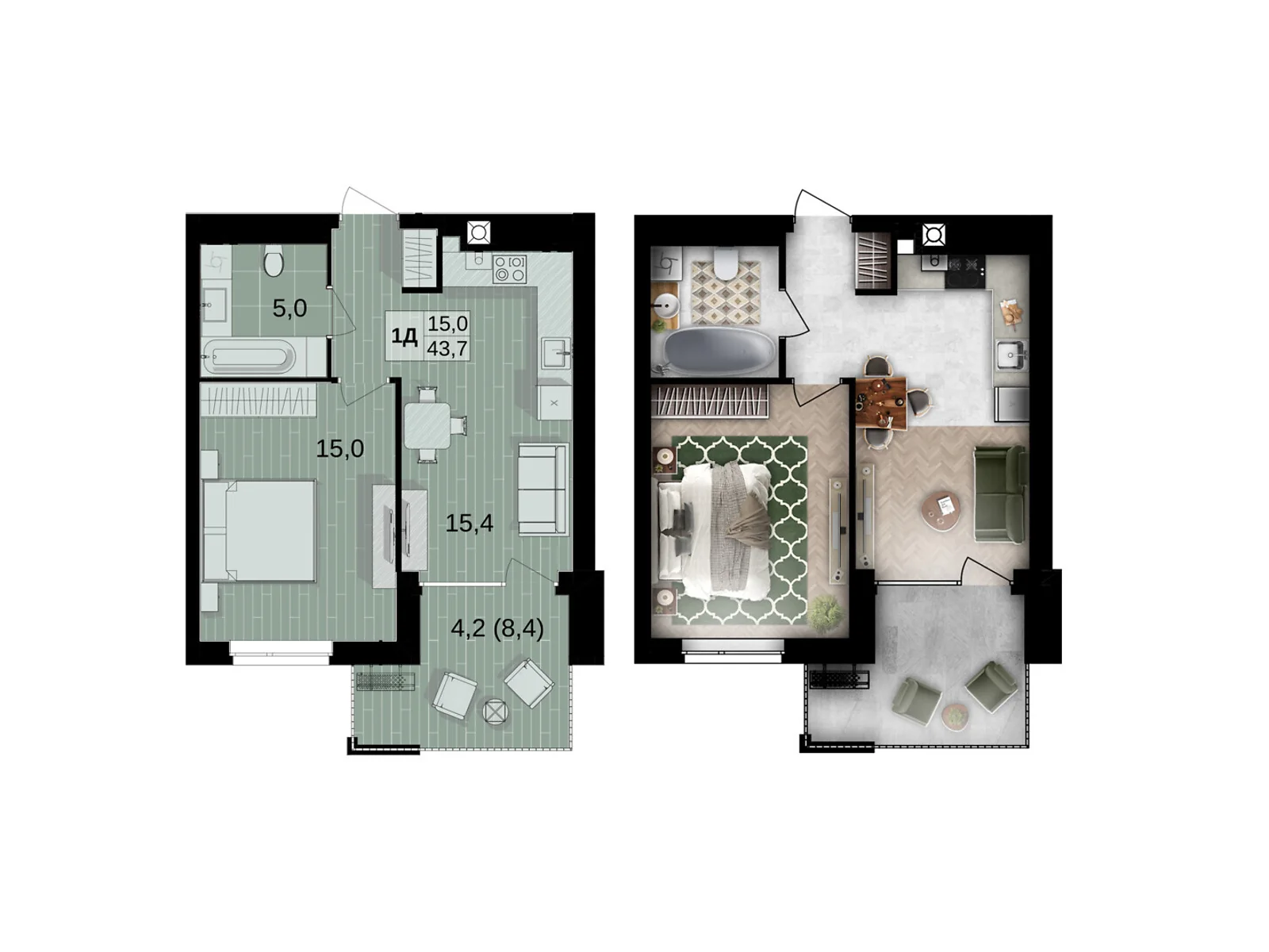 Продається 1-кімнатна квартира 43.7 кв. м у Вінниці, вул. Праведників світу(Максимовича), 6 - фото 1