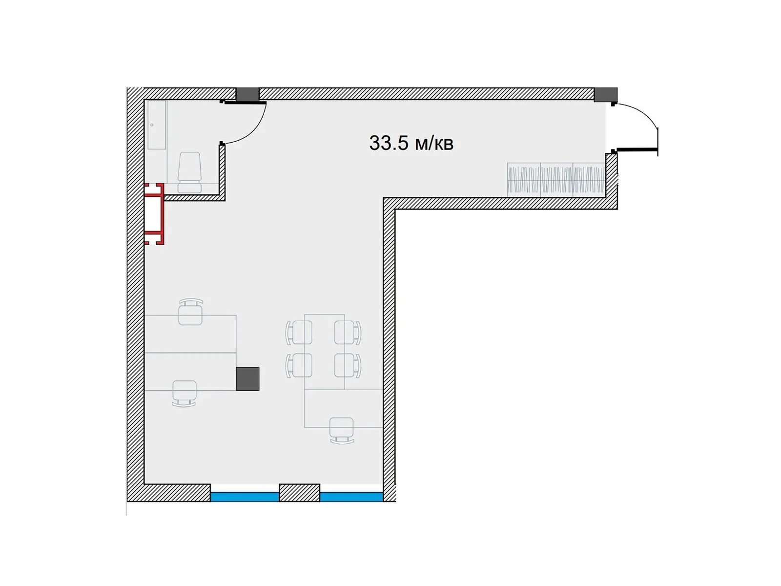 Продается офис 33.5 кв. м в бизнес-центре, цена: 40200 $ - фото 1