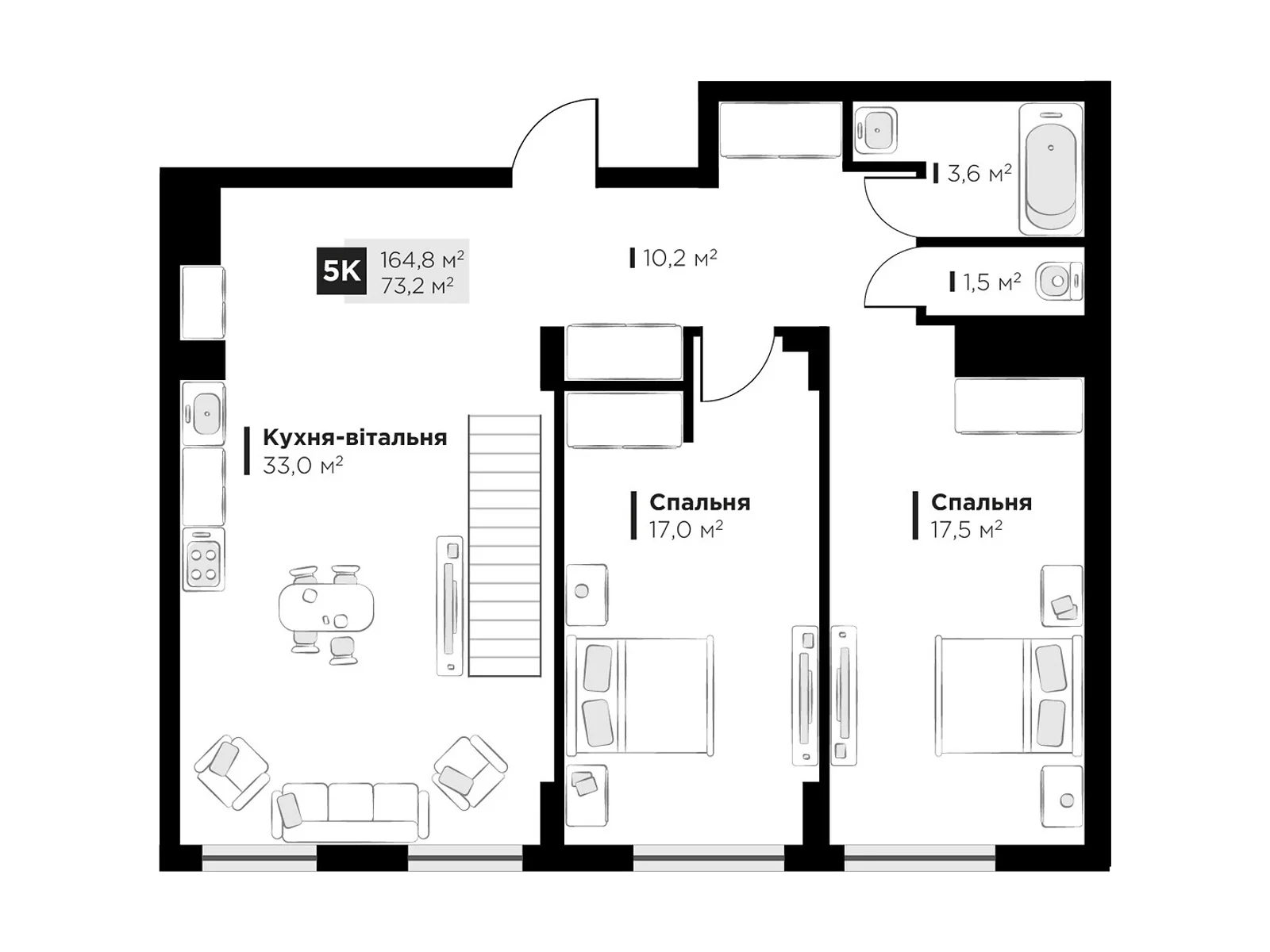 Продается 2-комнатная квартира 82.8 кв. м в Сокольниках, ул. боковая Стрыйская, 8 - фото 1