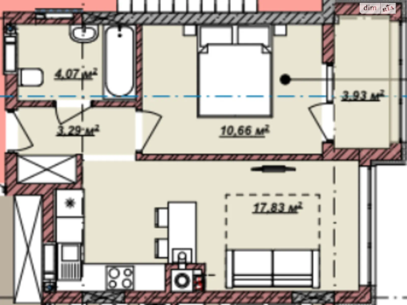 Продается 1-комнатная квартира 39.78 кв. м в Ужгороде, ул. Бабьяка, 8 - фото 1