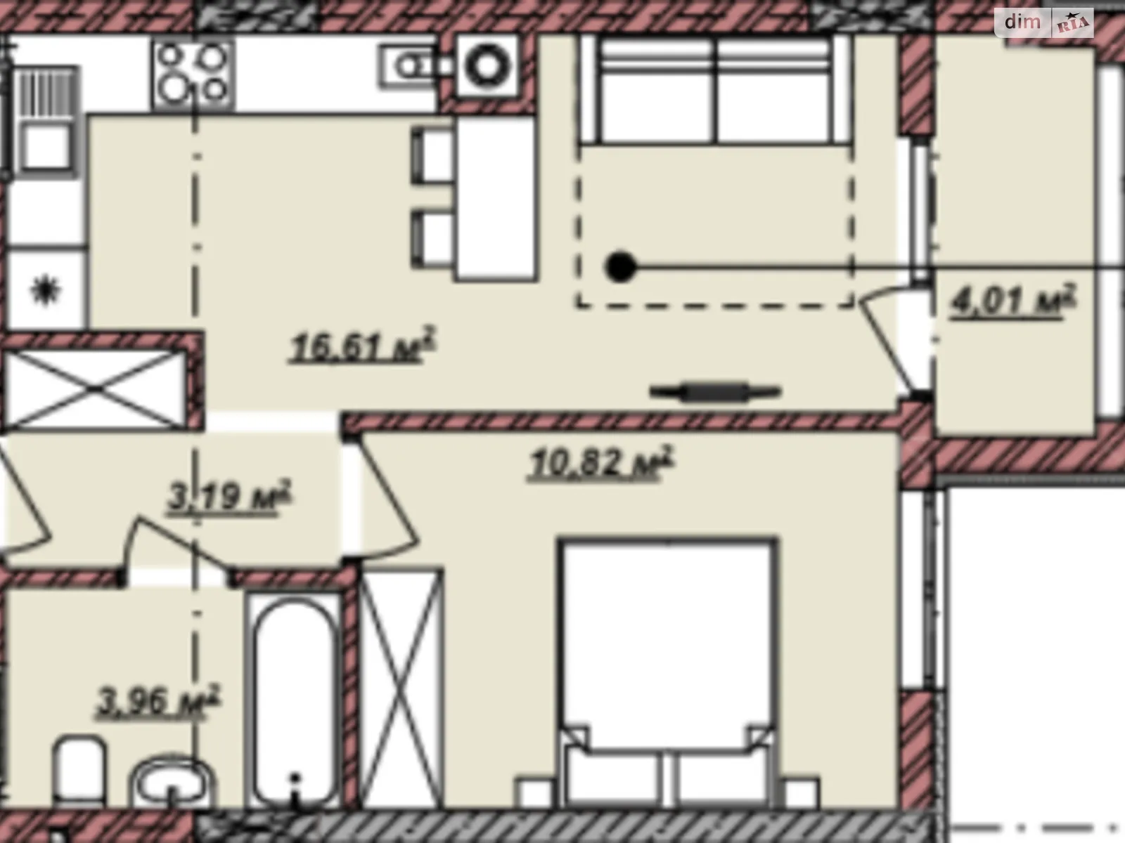 Продается 1-комнатная квартира 38.59 кв. м в Ужгороде, ул. Бабьяка, 8 - фото 1