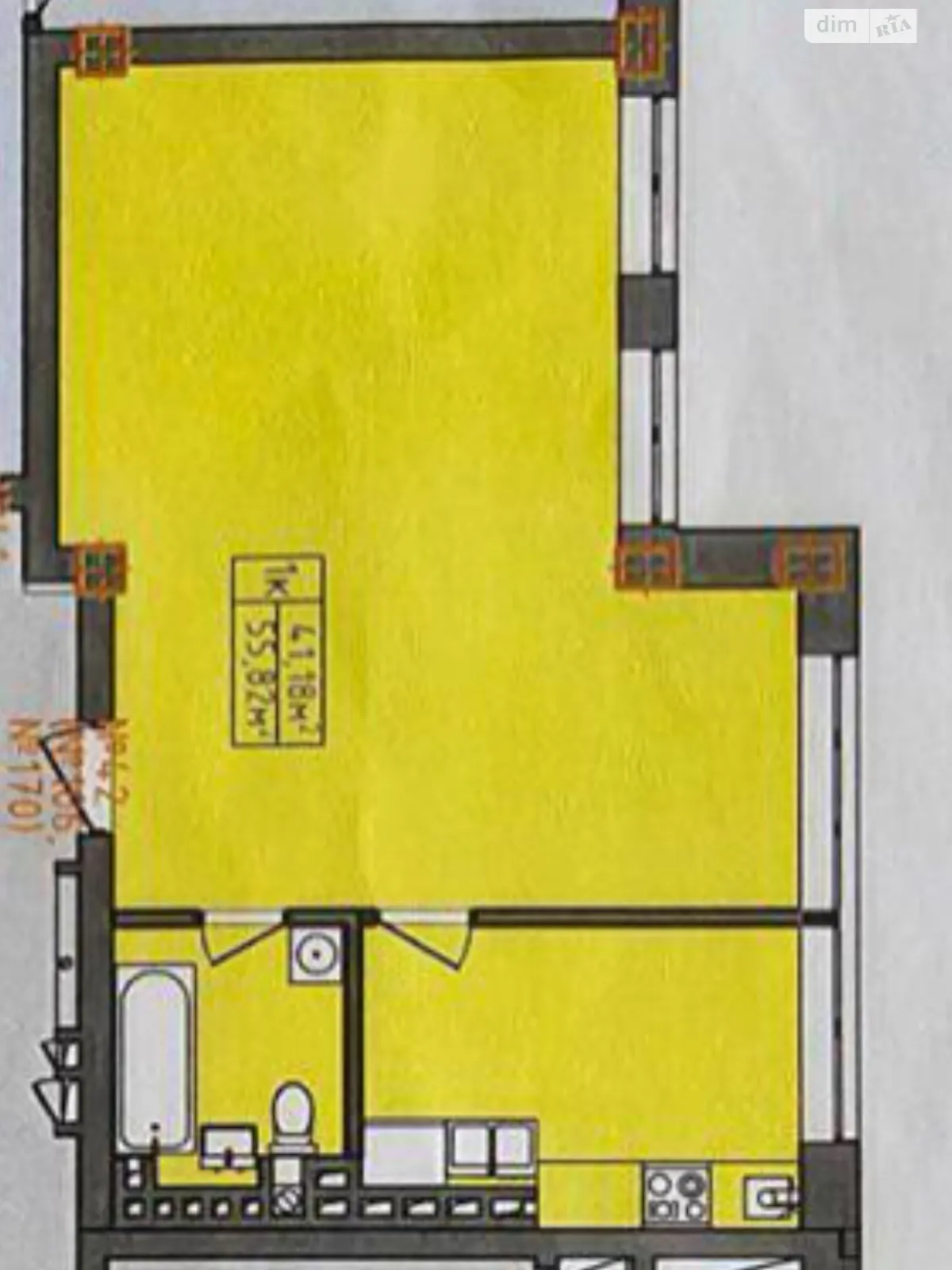 Продається 2-кімнатна квартира 55 кв. м у Слобожанському, вул. Співдружності, 10 - фото 1