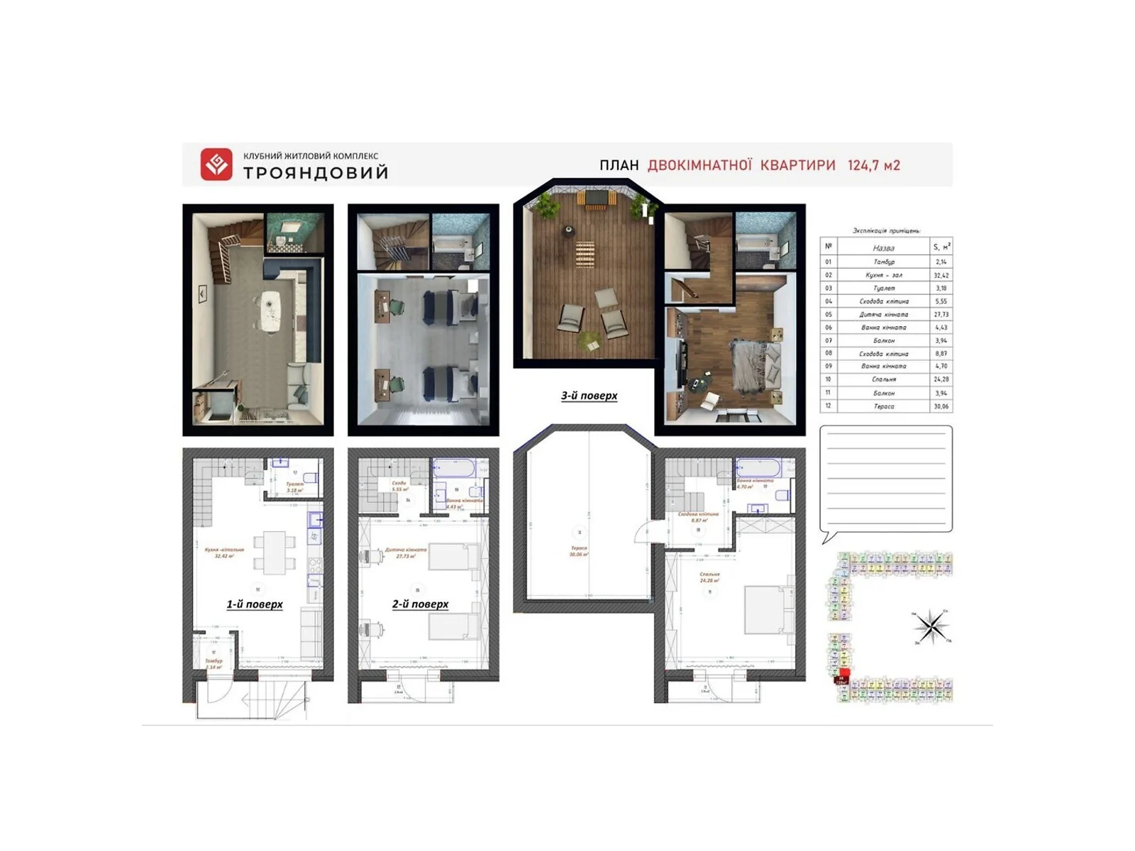 Продається 2-кімнатна квартира 124.7 кв. м у Броварах, вул. Спортивна, 1 - фото 1
