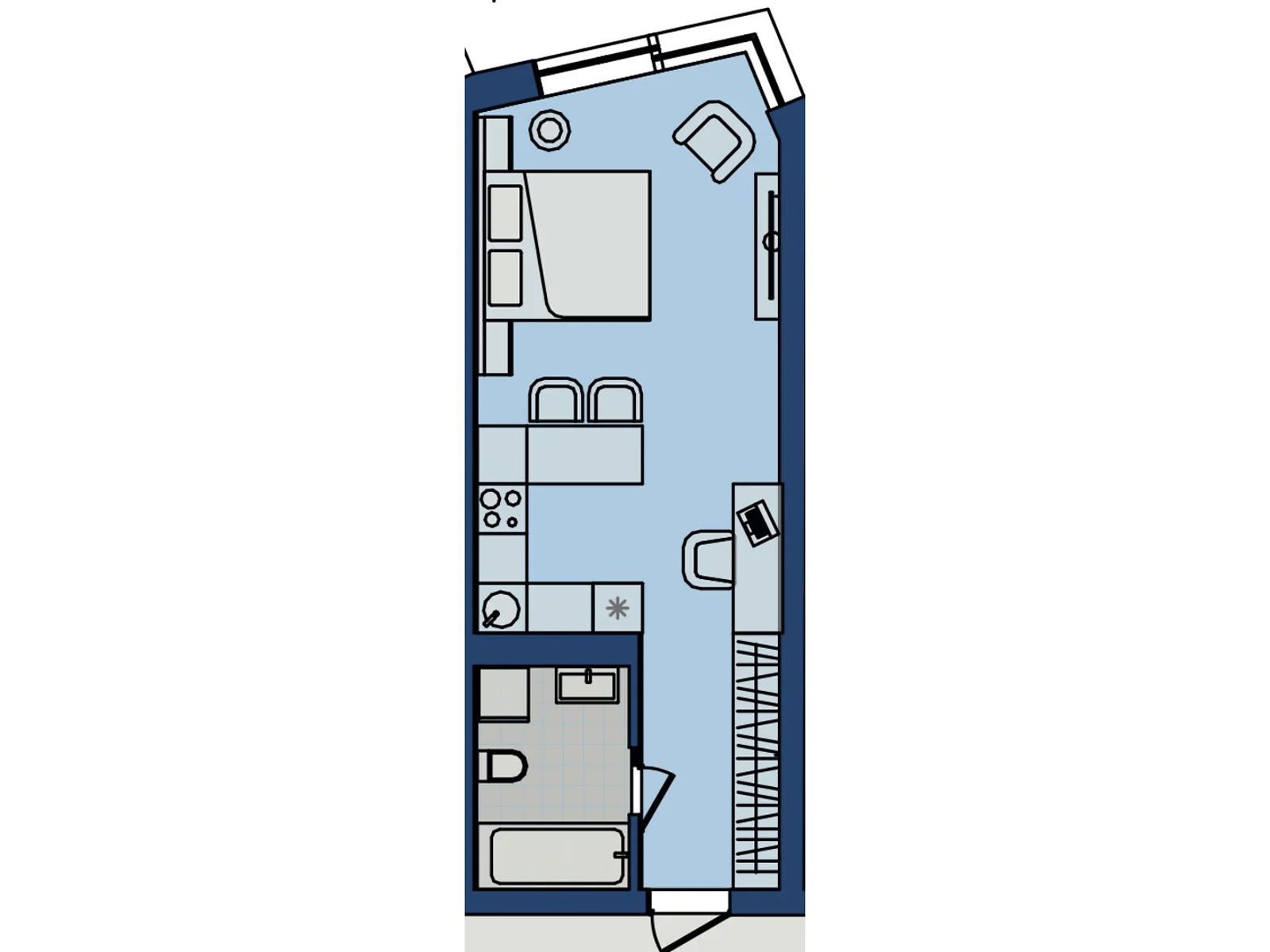 Продається 1-кімнатна квартира 34.51 кв. м у Хмельницькому, вул. Озерна, 20 - фото 1