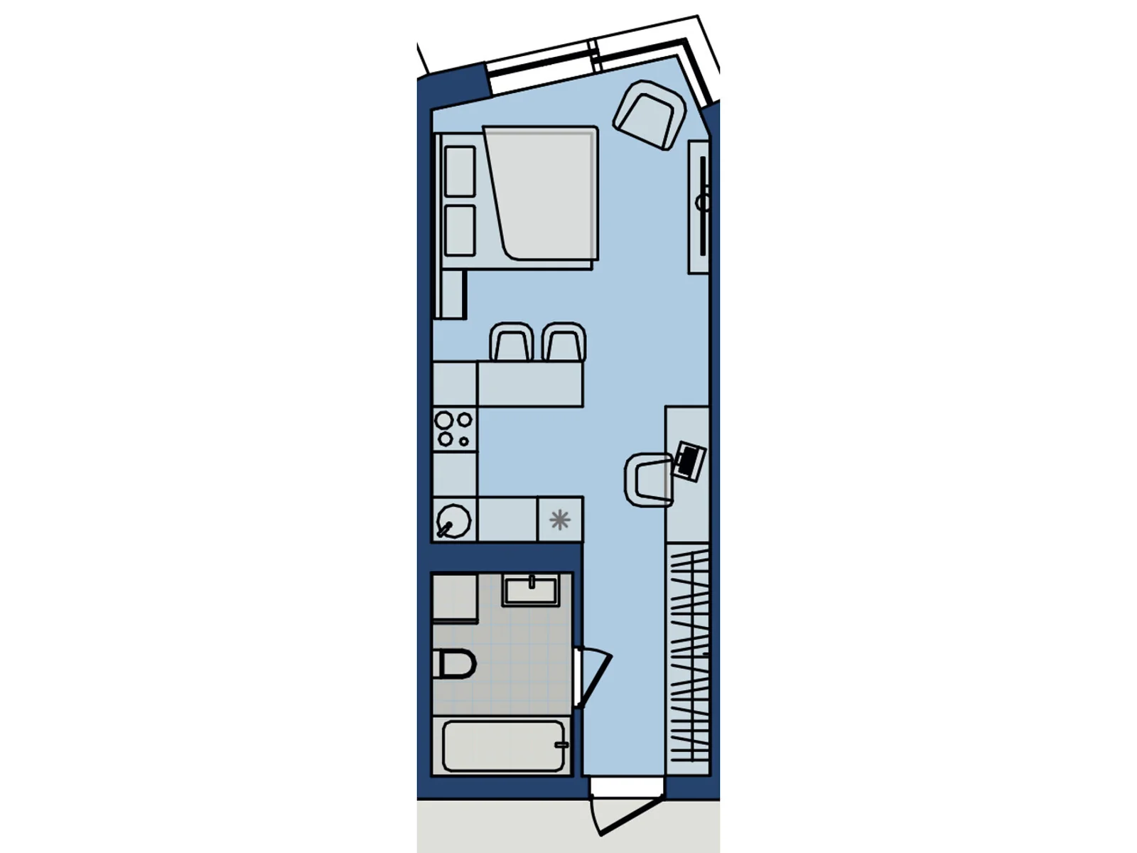 Продається 1-кімнатна квартира 32.45 кв. м у Хмельницькому, вул. Озерна, 20 - фото 1