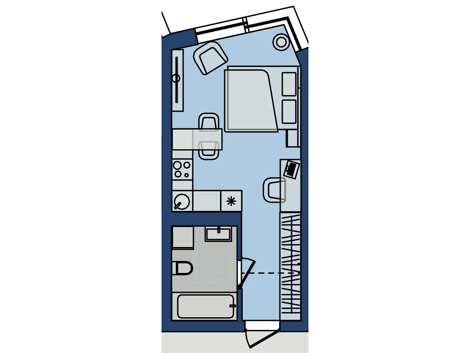 Продается 1-комнатная квартира 28.29 кв. м в Хмельницком, ул. Озерная, 20 - фото 1