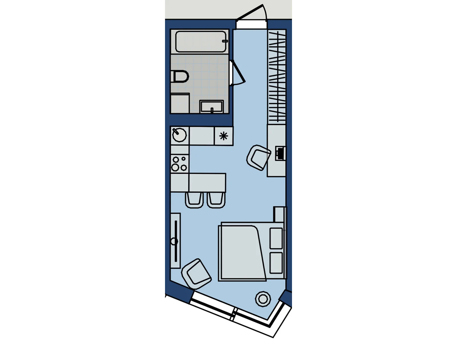 Продается 1-комнатная квартира 30.68 кв. м в Хмельницком, ул. Озерная, 20 - фото 1