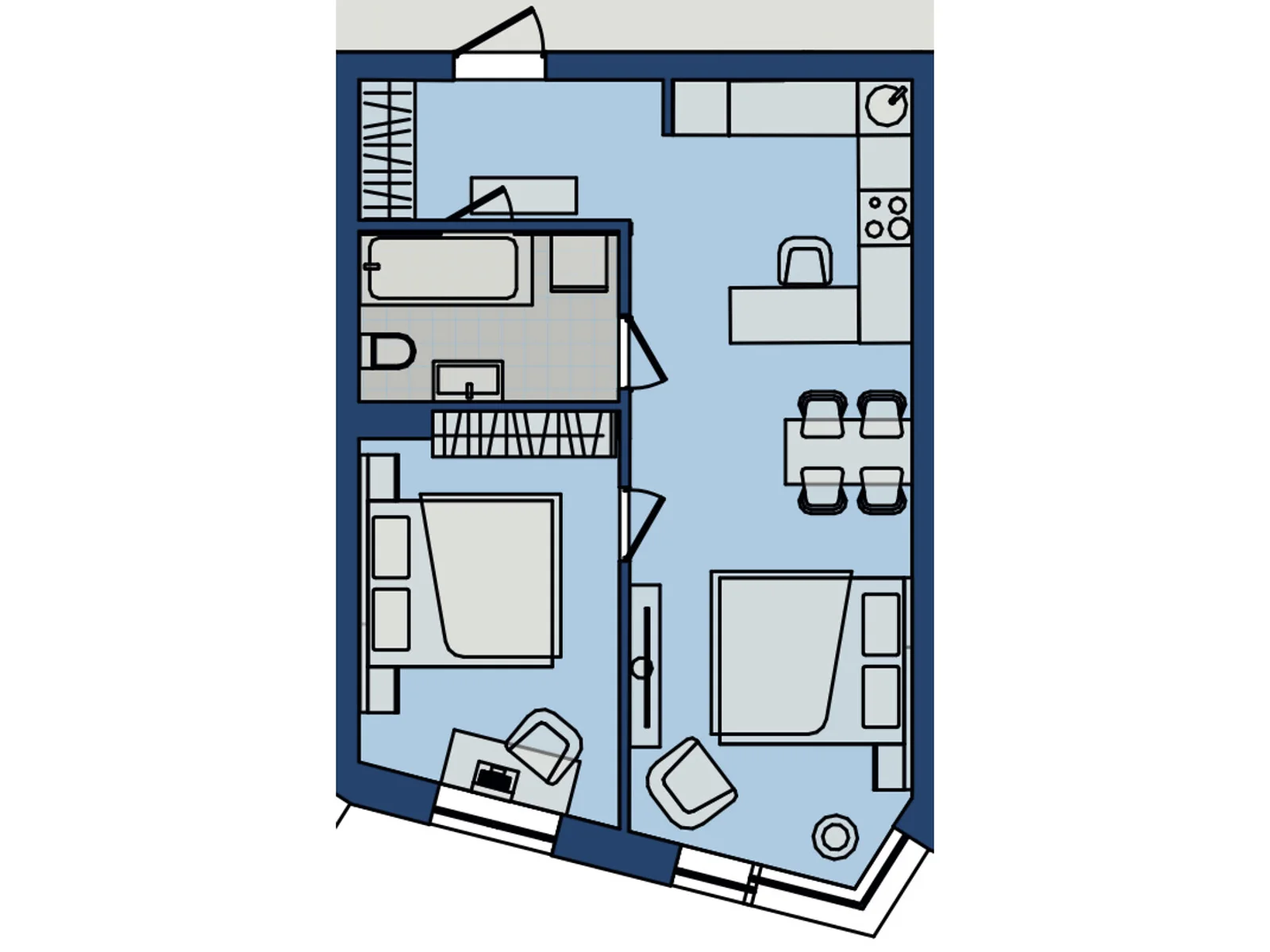 Продается 1-комнатная квартира 46.37 кв. м в Хмельницком, ул. Озерная, 20 - фото 1