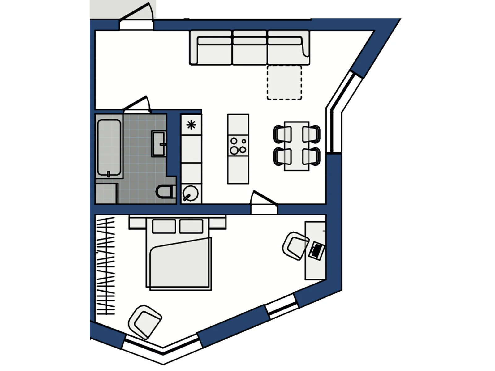 Продается 1-комнатная квартира 53.63 кв. м в Хмельницком, цена: 50895 $ - фото 1