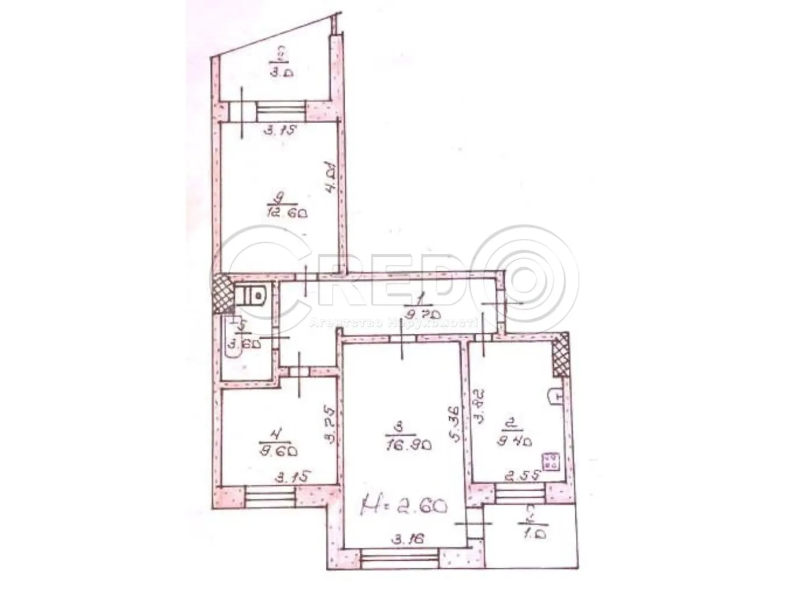 Продается 3-комнатная квартира 65.8 кв. м в Кривом Роге, цена: 24000 $ - фото 1