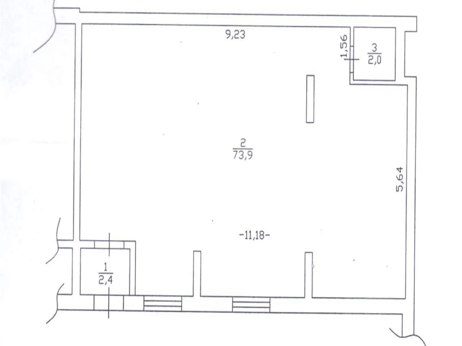 Продается помещения свободного назначения 78.3 кв. м в 10-этажном здании, цена: 31320 $ - фото 1
