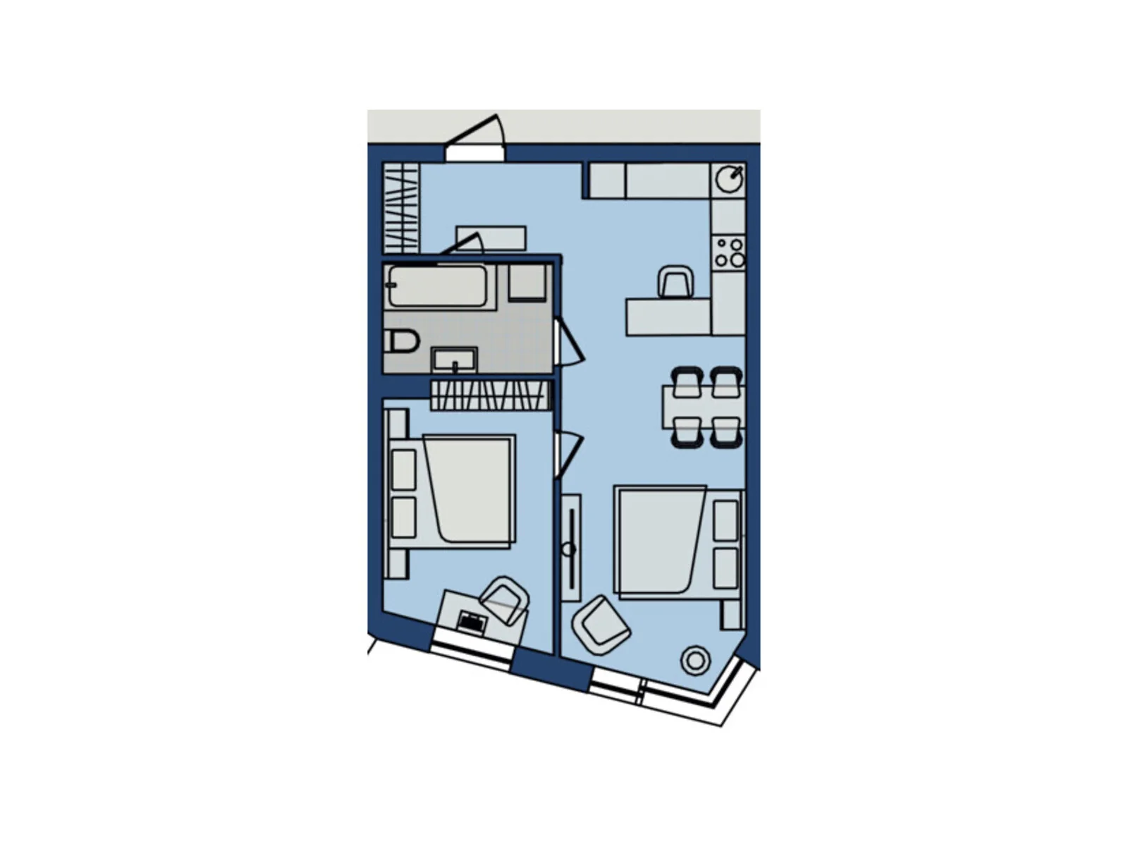 Продается 1-комнатная квартира 46.37 кв. м в Хмельницком, ул. Озерная, 20 - фото 1