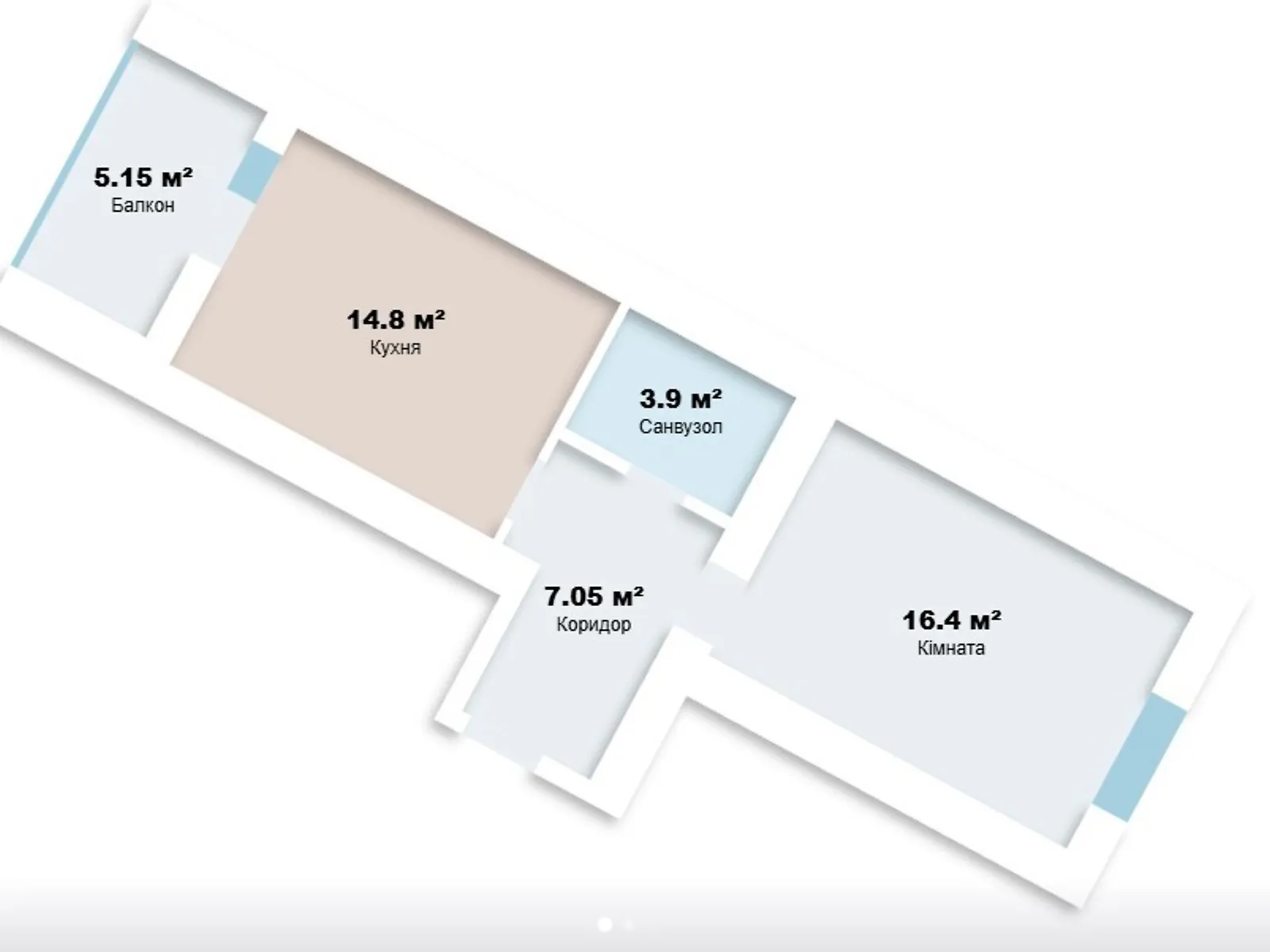 Продается 1-комнатная квартира 46.3 кв. м в Хмельницком, просп. Мира, 99/8А - фото 1