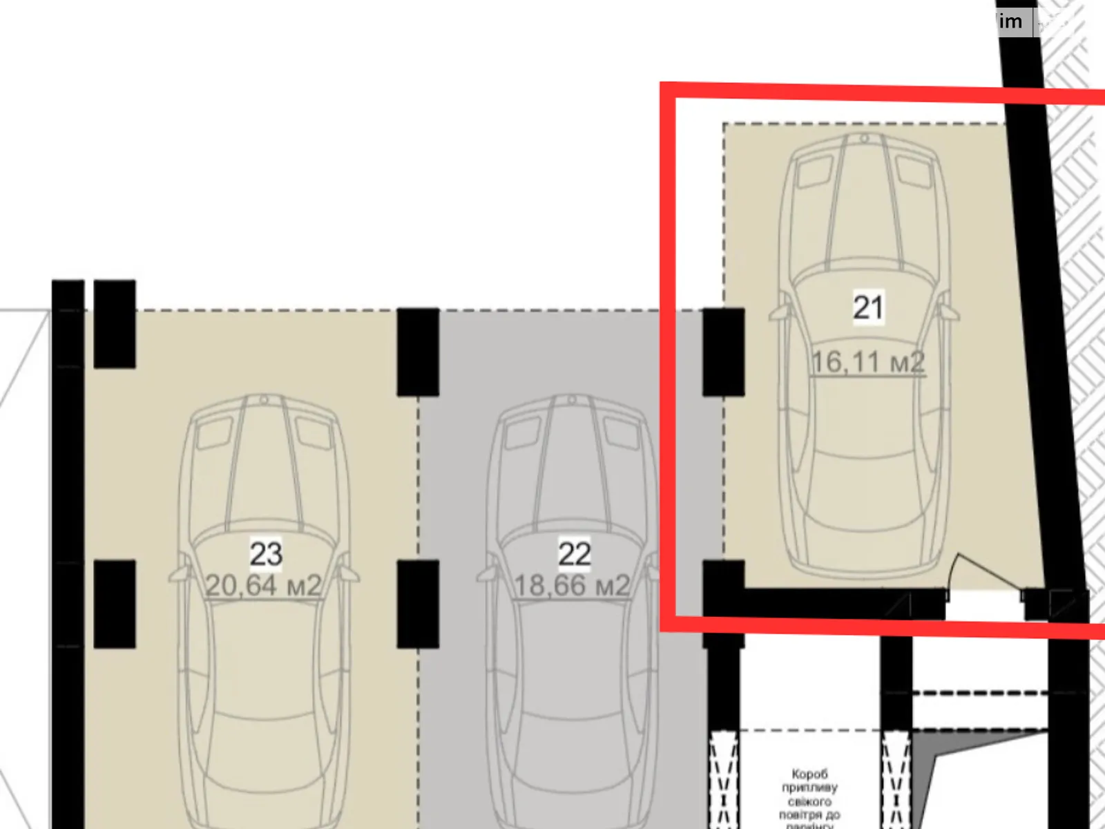 Продается подземный паркинг под легковое авто на 16.11 кв. м, цена: 27000 $ - фото 1