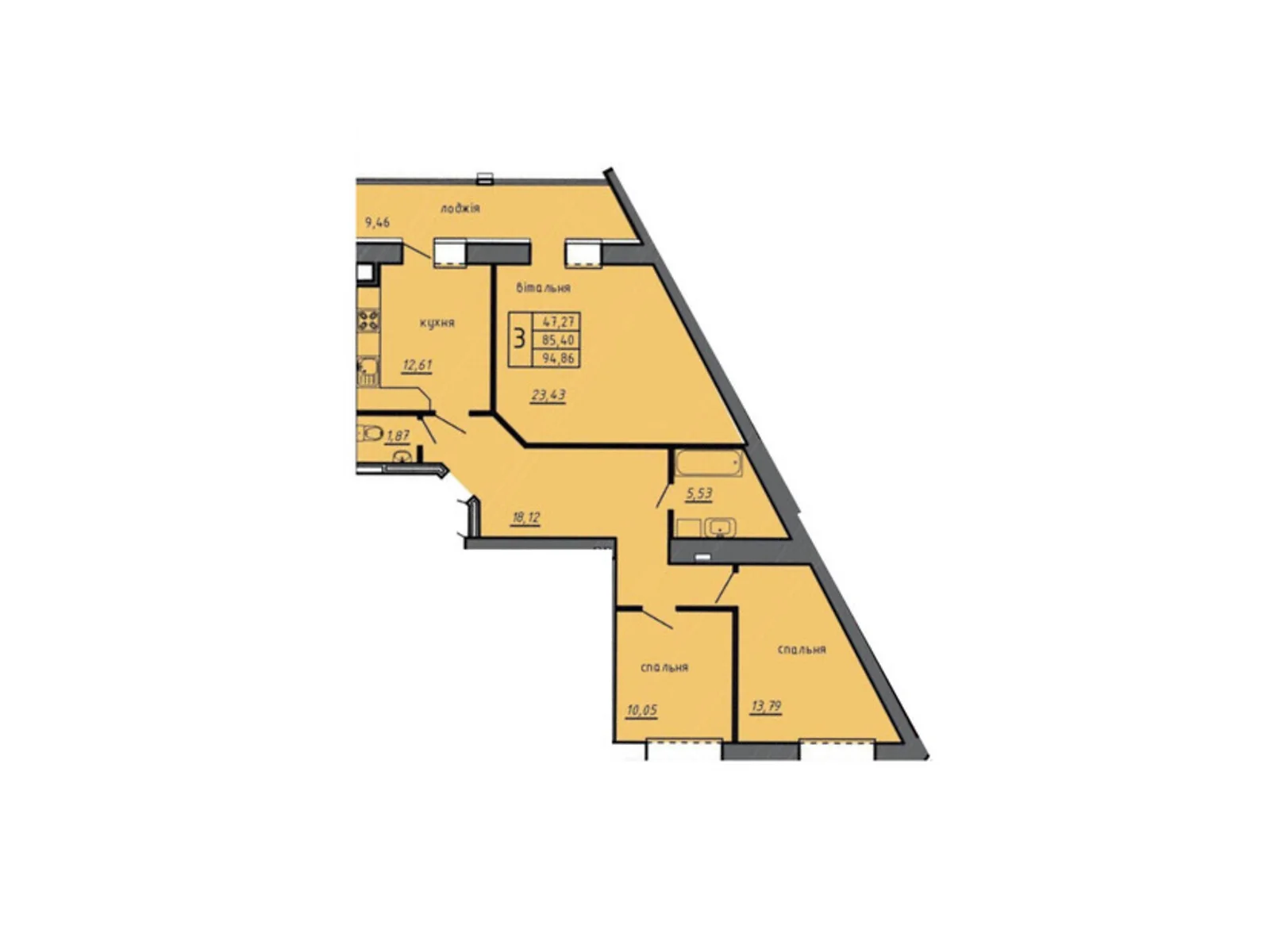 Продается 3-комнатная квартира 136.77 кв. м в Байковцах, пер. Дубовецкий, 5 - фото 1