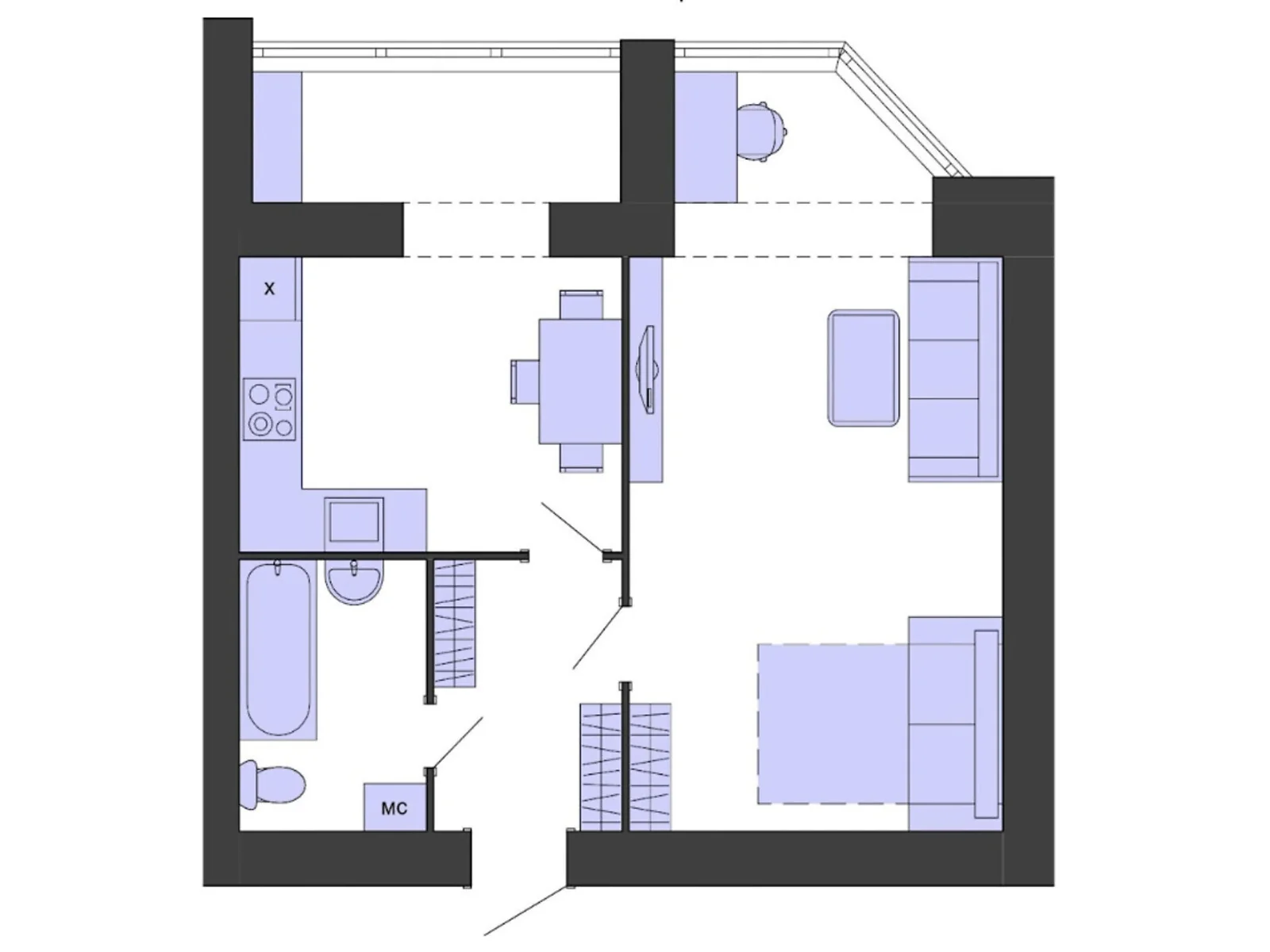 Продается 1-комнатная квартира 45.37 кв. м в Хмельницком, Старокостянтиновское шоссе, 5/5А - фото 1