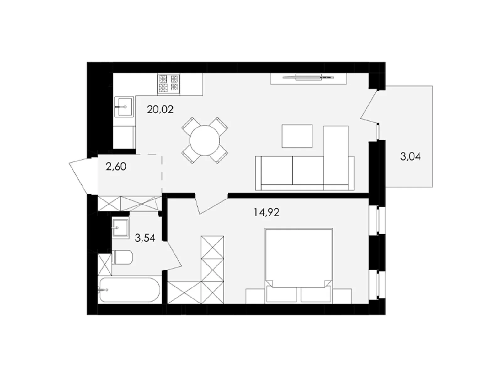 Продается 1-комнатная квартира 41.91 кв. м в Львове, цена: 100000 $ - фото 1