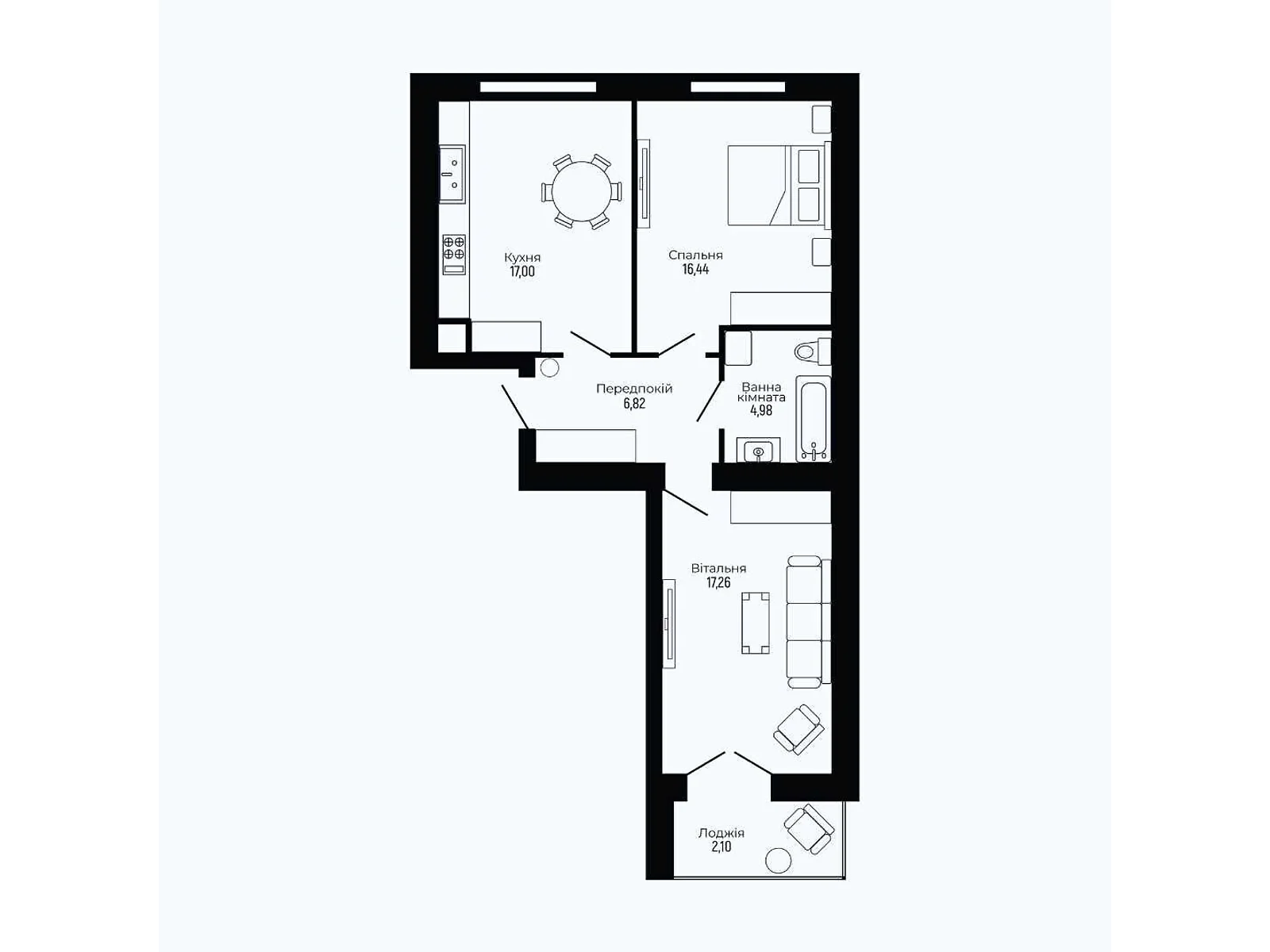 Продается 2-комнатная квартира 64.6 кв. м в Криховцах, ул. Крайная, 5 - фото 1