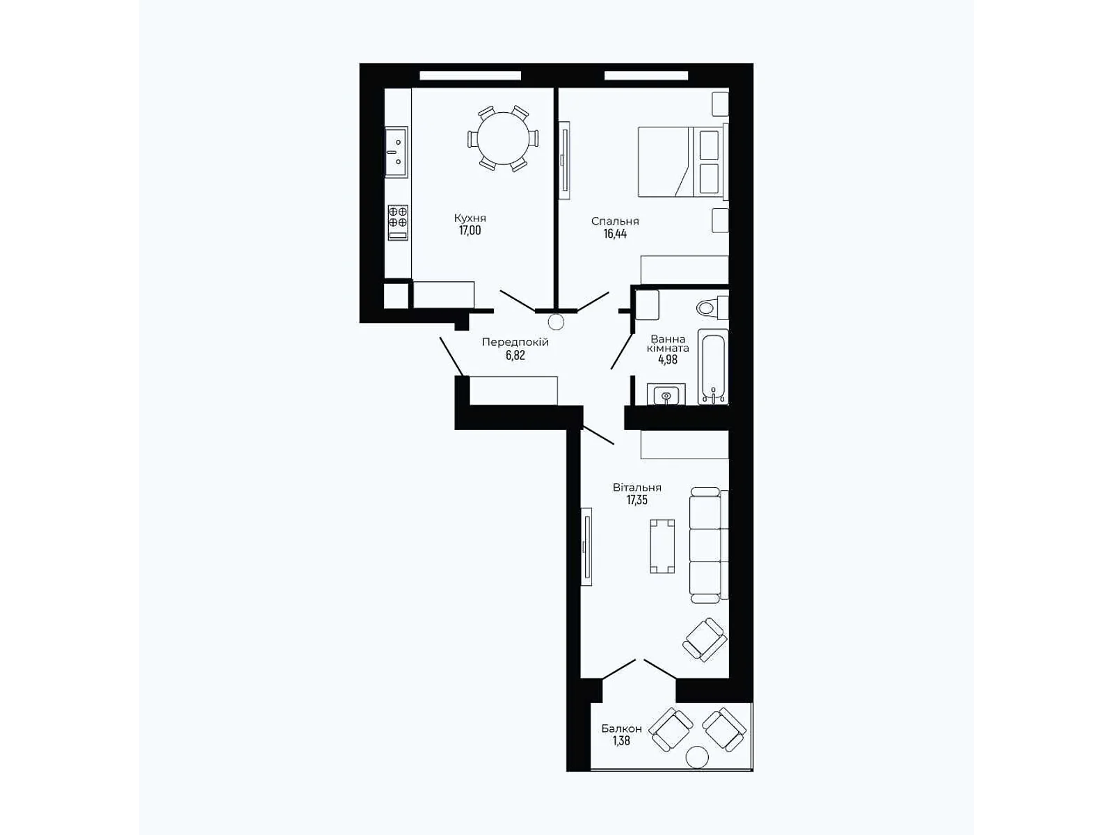 Продается 2-комнатная квартира 65.31 кв. м в Криховцах, ул. Крайная, 5 - фото 1