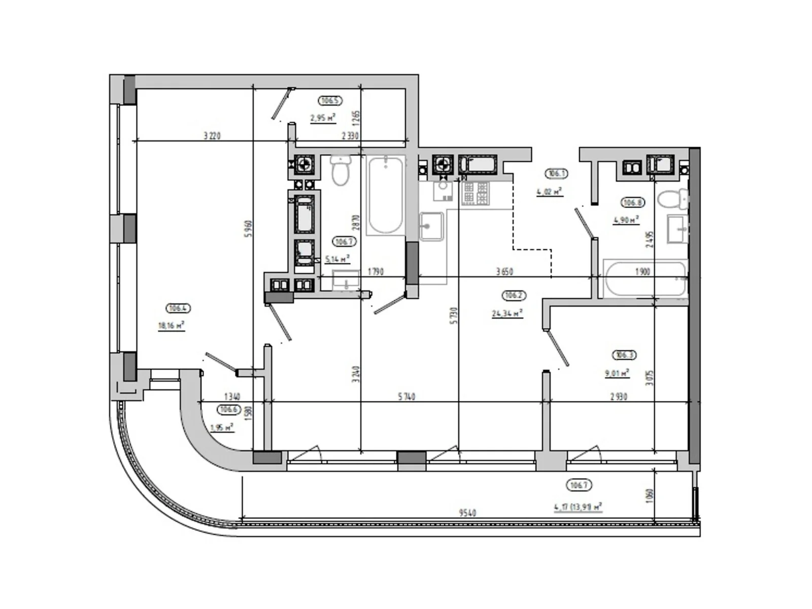 Продается 2-комнатная квартира 74.64 кв. м в Львове, ул. Величковского, 7Б - фото 1