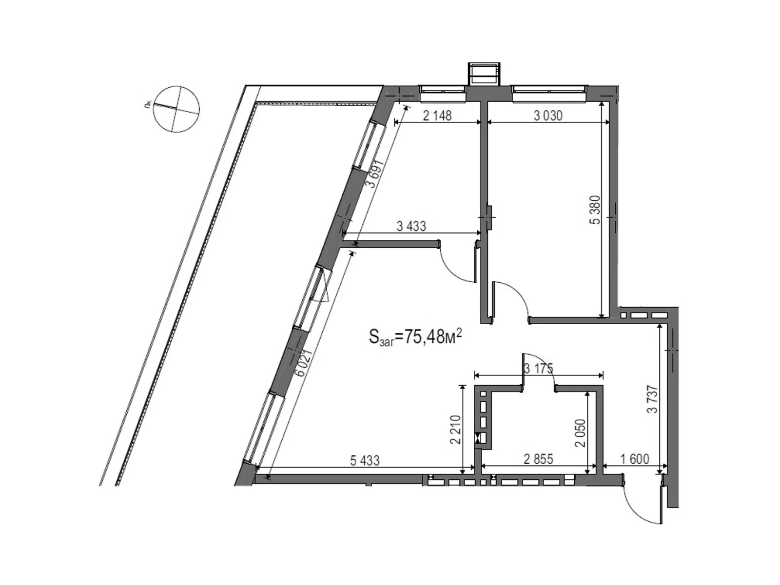 Продается 2-комнатная квартира 75.48 кв. м в Львове, ул. Зеленая, 387 - фото 1