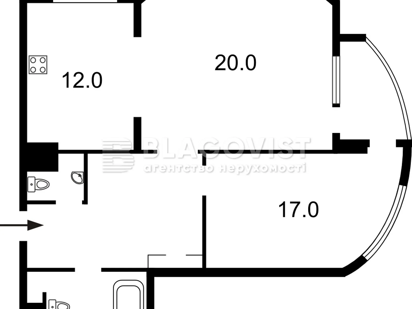 Продается 2-комнатная квартира 93 кв. м в Киеве, ул. Генерала Шаповала(Механизаторов), 2А - фото 1