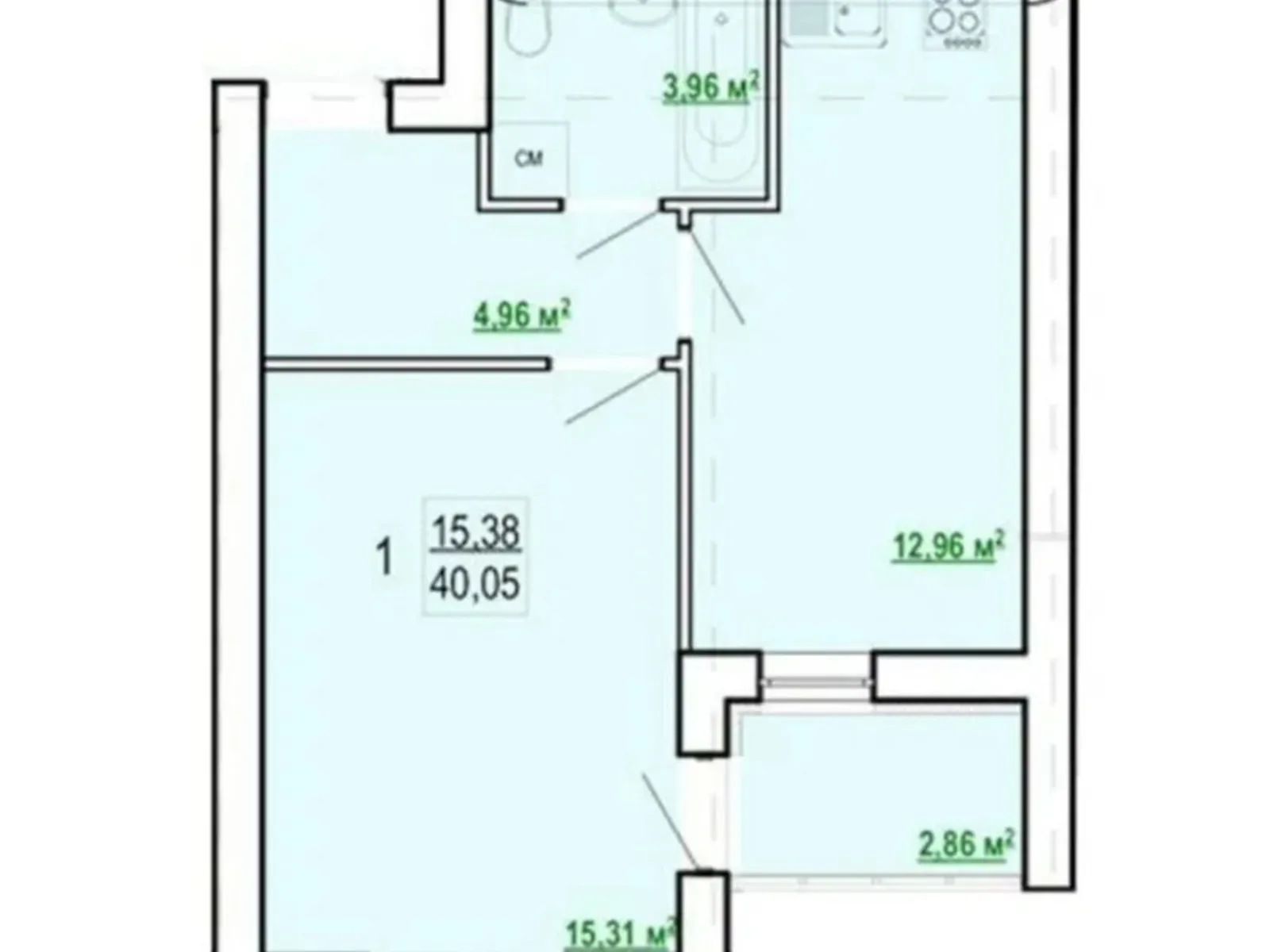 Продається 1-кімнатна квартира 40.13 кв. м у Харкові, вул. Борткевича, 6 - фото 1