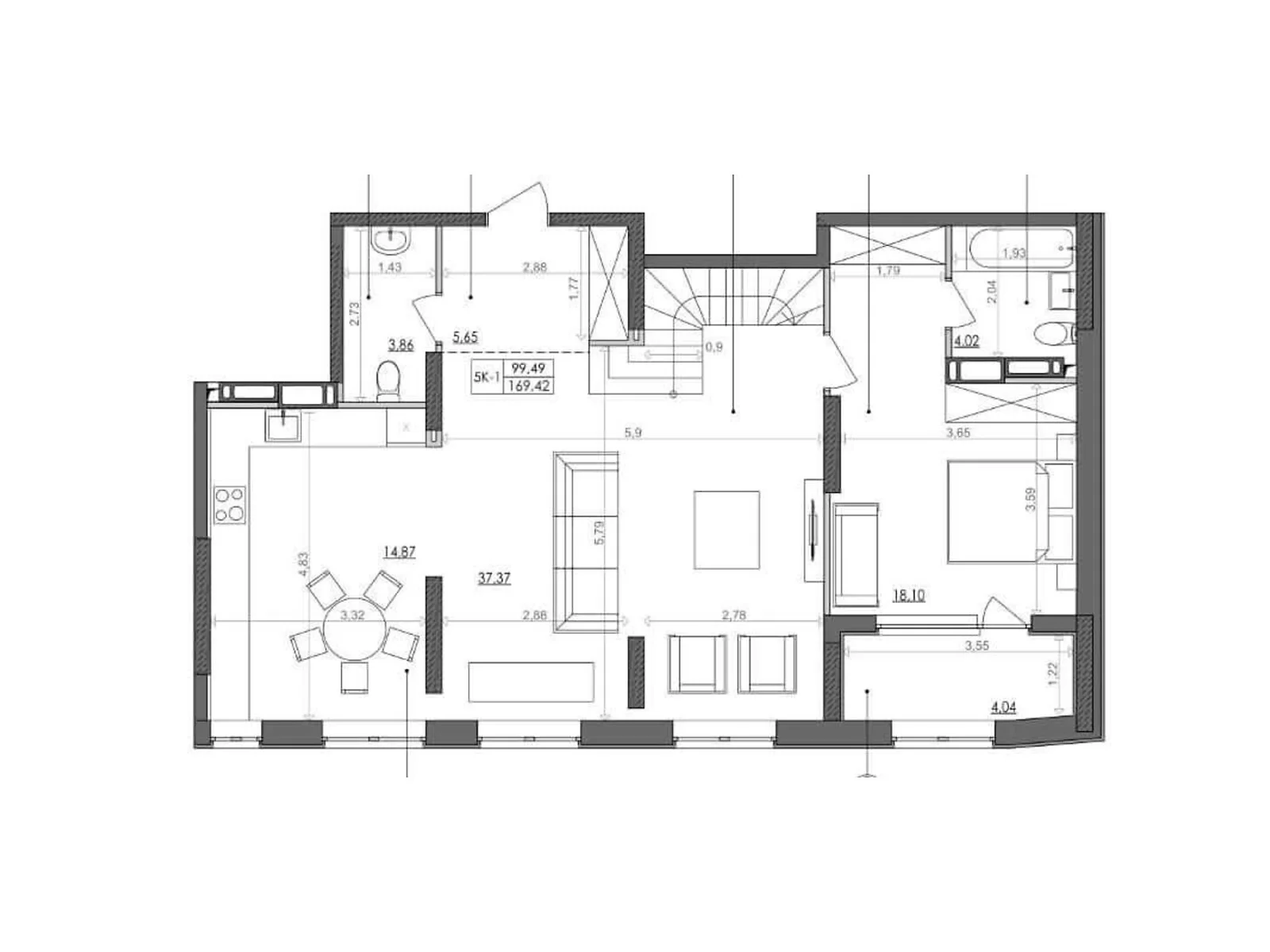 Продается 5-комнатная квартира 166.8 кв. м в Киеве, Столичное шоссе, 1 - фото 1