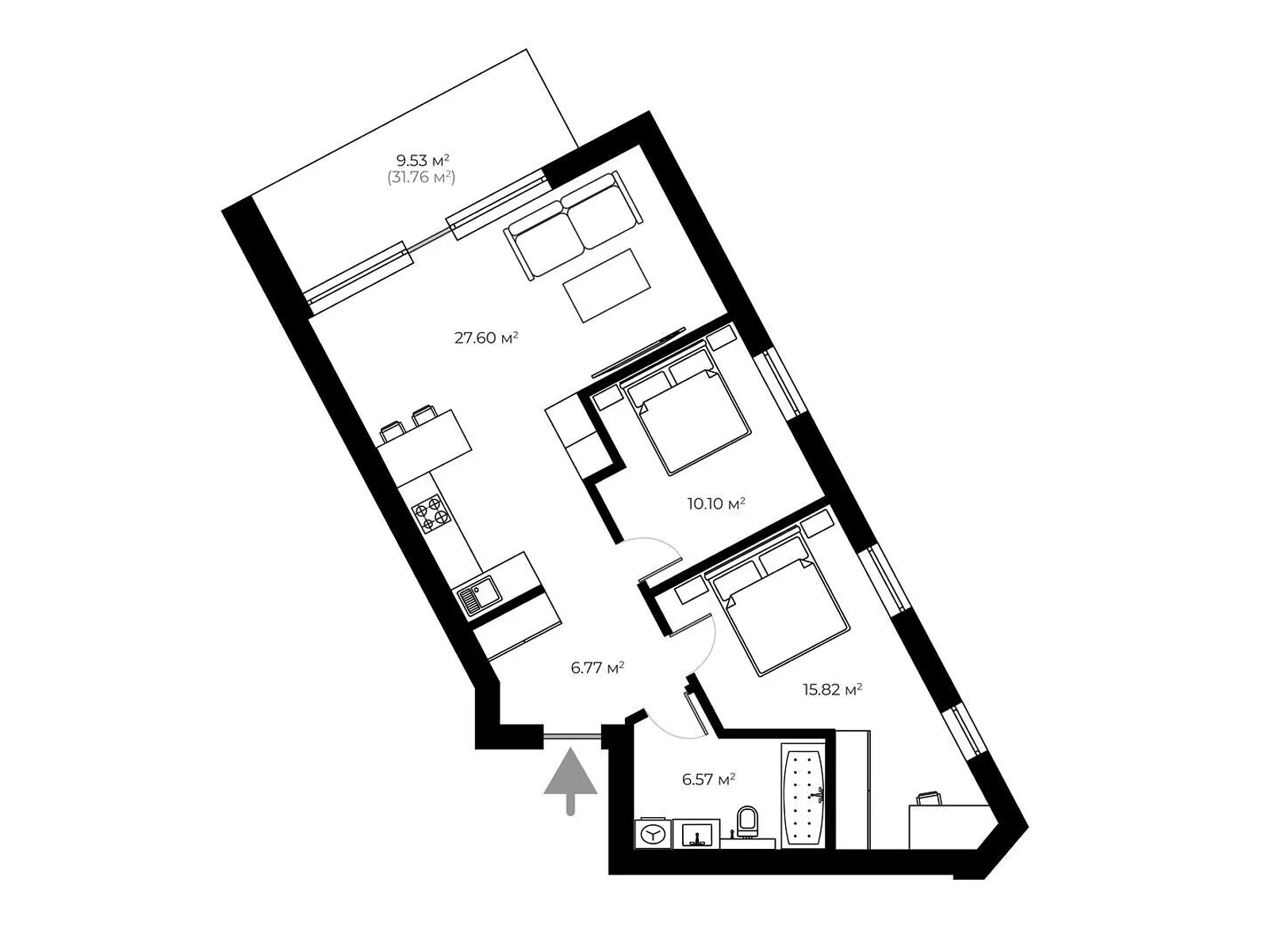 Продается 2-комнатная квартира 76.4 кв. м в Ужгороде, ул. Живописная, 8 - фото 1