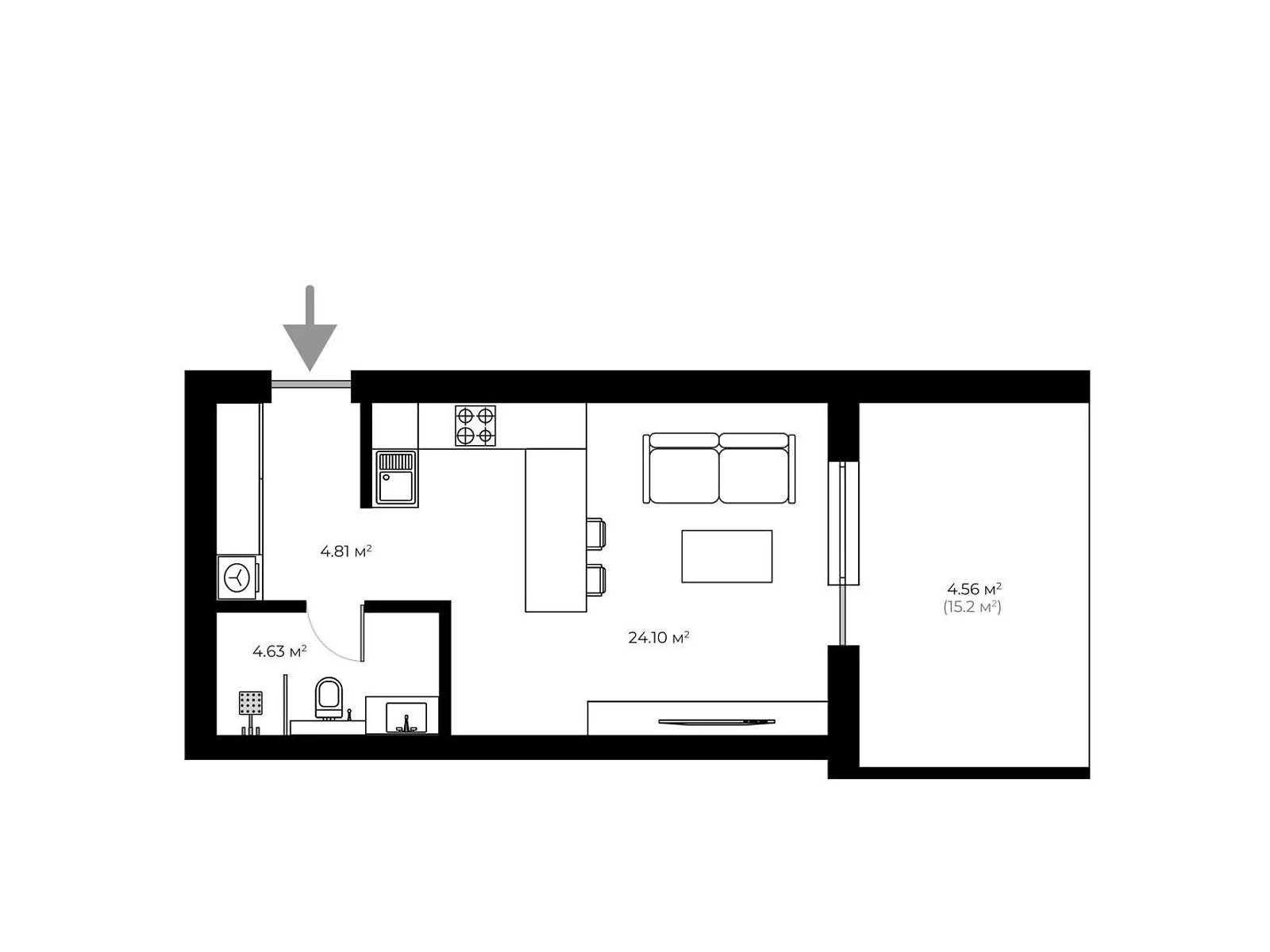 Продается 1-комнатная квартира 38.2 кв. м в Ужгороде, ул. Живописная, 8 - фото 1