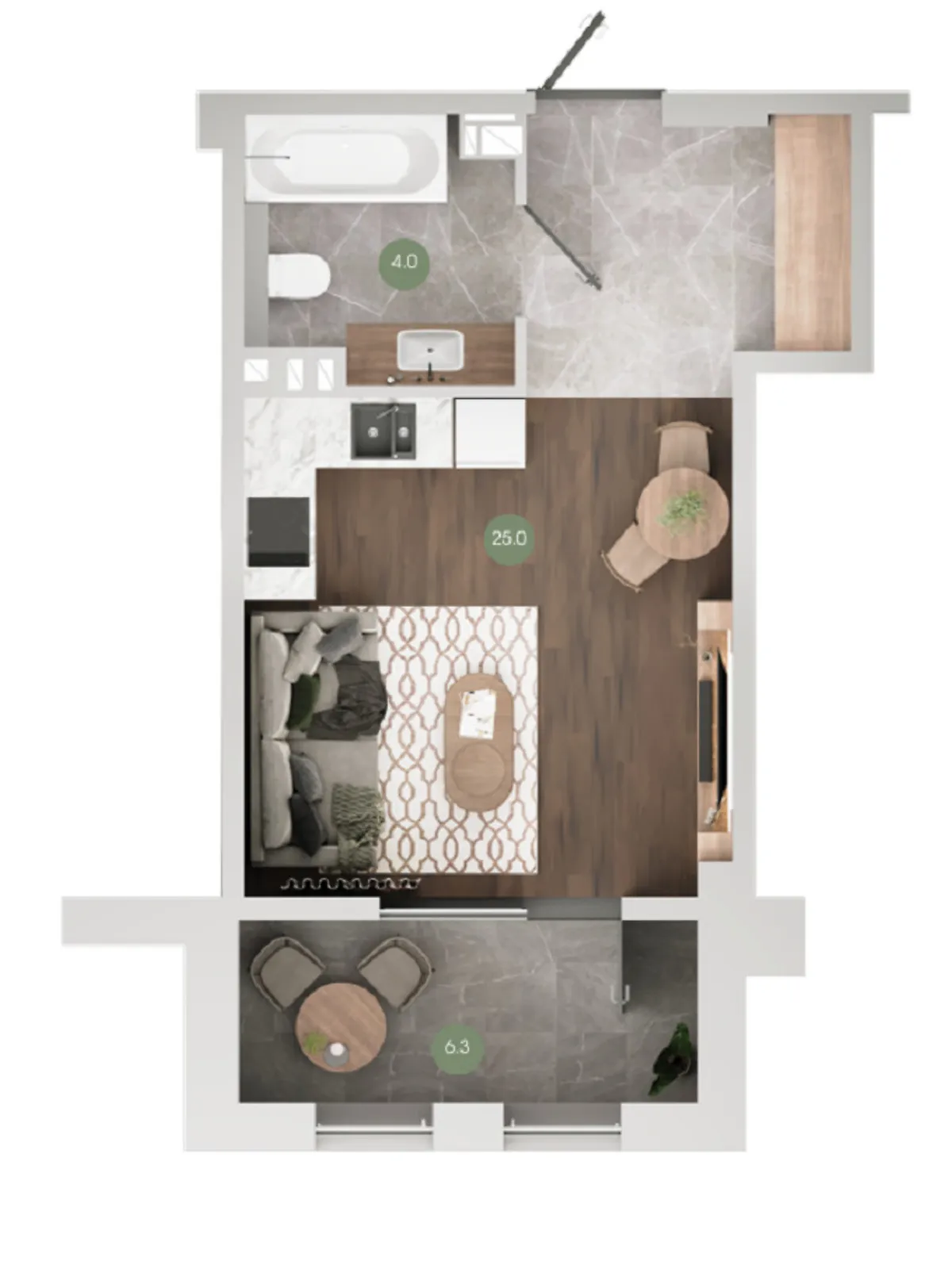 Продается 1-комнатная квартира 34.6 кв. м в Одессе, цена: 25950 $ - фото 1