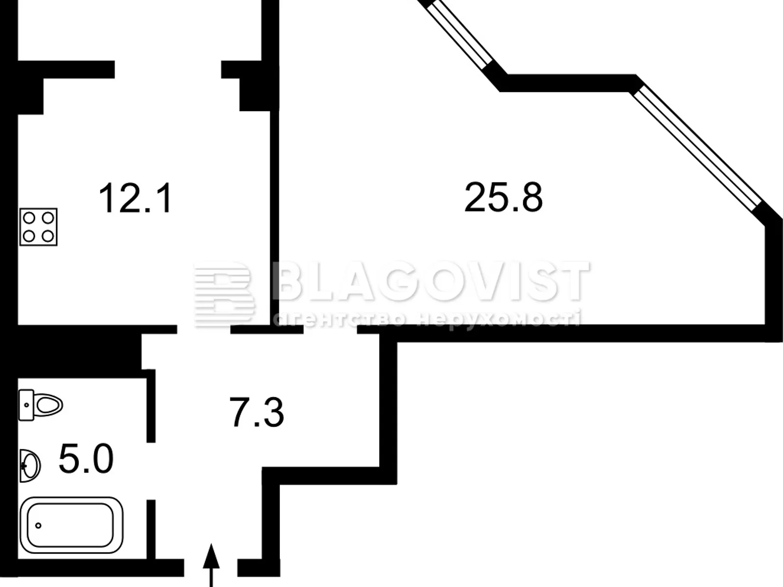 Продается 1-комнатная квартира 52 кв. м в Киеве, цена: 88000 $ - фото 1