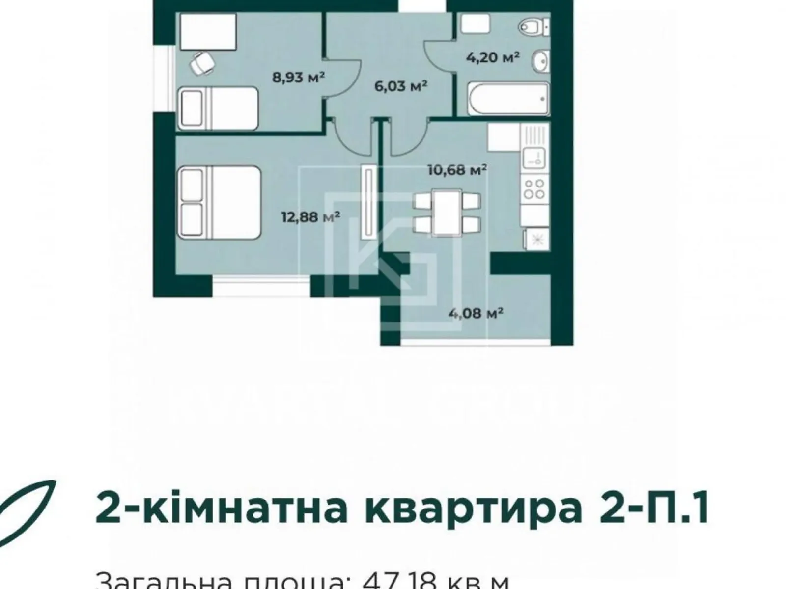 Продается 2-комнатная квартира 47 кв. м в Буче, ул. Саломеи Крушельницкой, 8 - фото 1