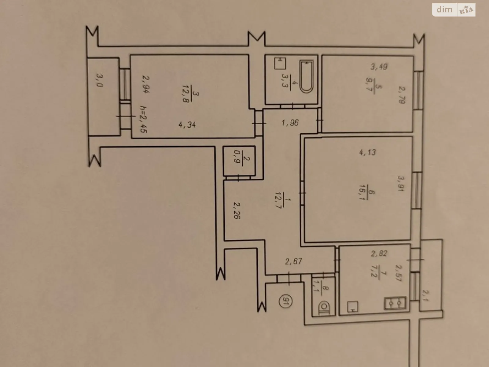 Продается 3-комнатная квартира 68.9 кв. м в Хмельницком, цена: 50000 $ - фото 1