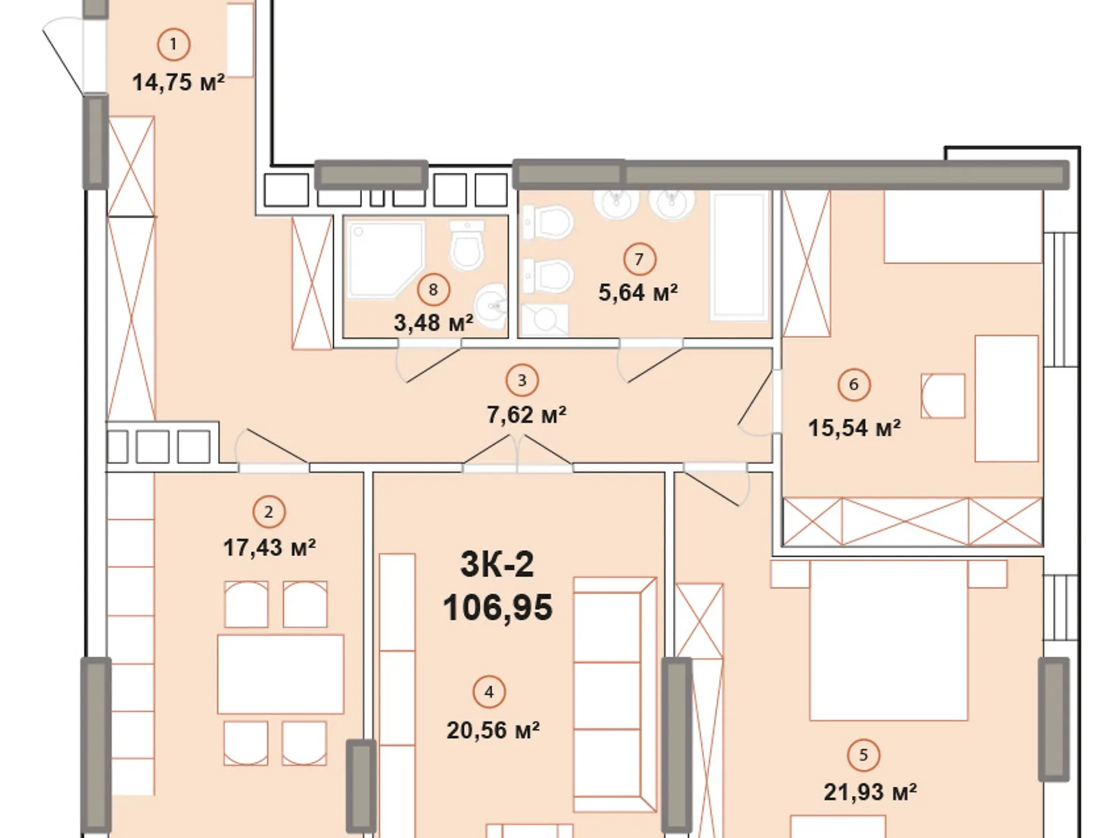 Продается 3-комнатная квартира 106 кв. м в Киеве, ул. Зверинецкая, 70А - фото 1