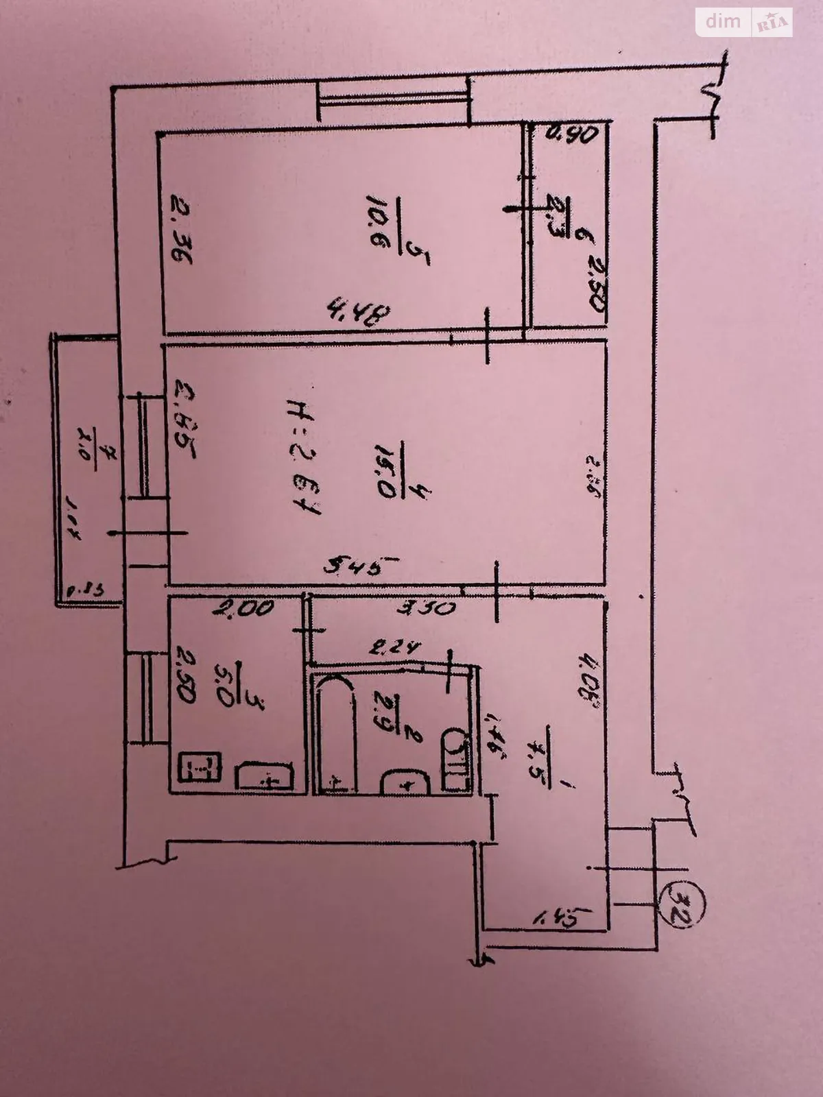 Продается 2-комнатная квартира 45.3 кв. м в Волочиске, ул. Независимости, 90 - фото 1