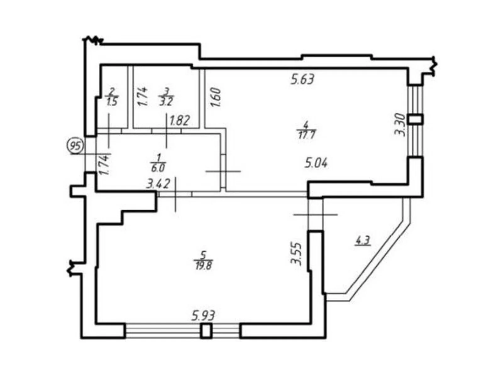 Продается 1-комнатная квартира 49.5 кв. м в Львове, ул. Под Голоском - фото 1