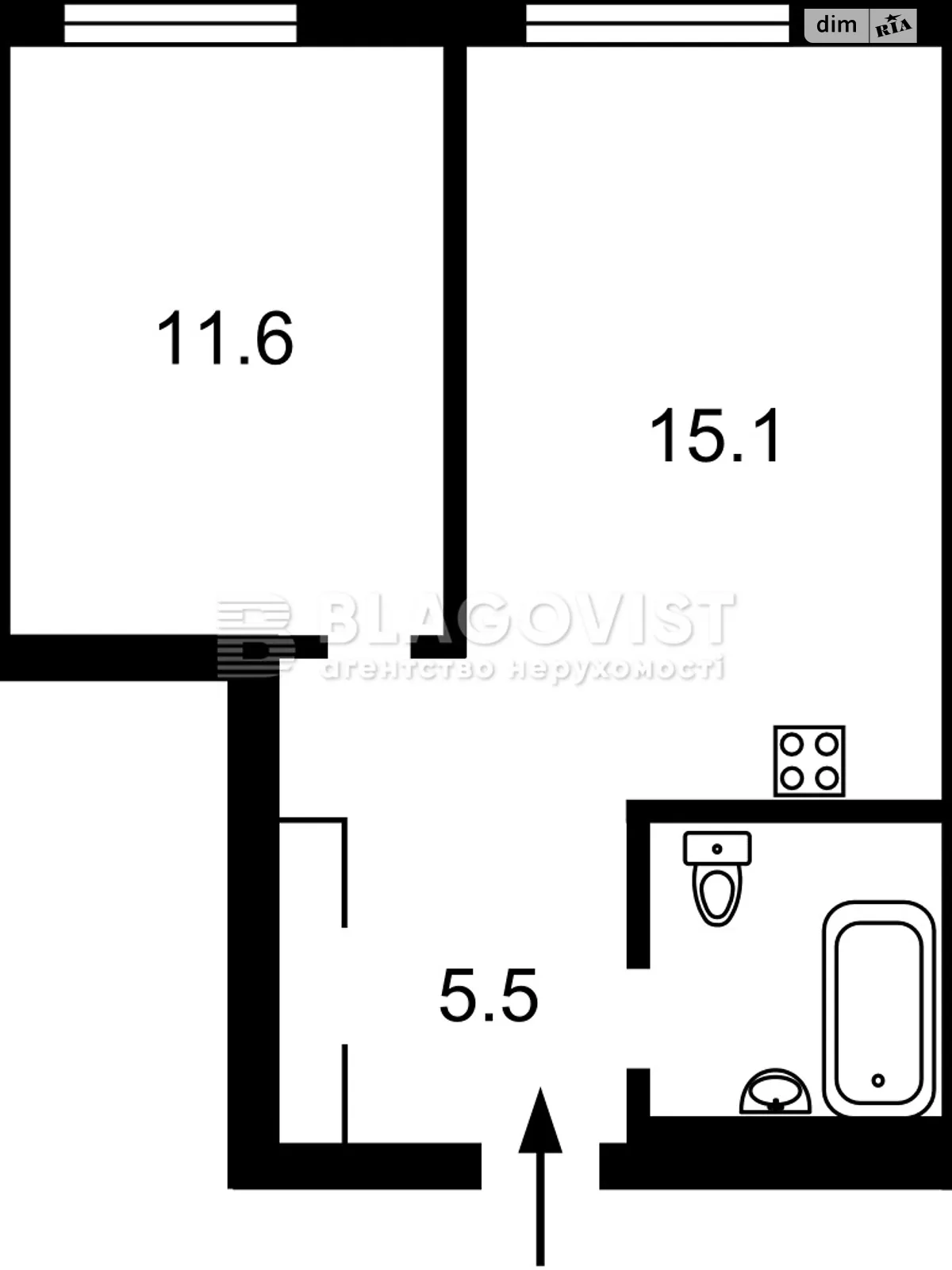 Продается 1-комнатная квартира 37 кв. м в Киеве, ул. Ивана Выговского(Маршала Гречко), 44 - фото 1