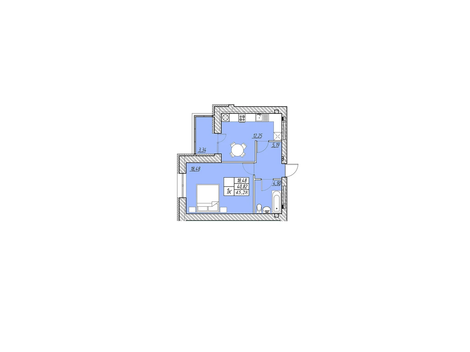 Продается 1-комнатная квартира 45.28 кв. м в Петрикове, ул. Шептицкого, 101А - фото 1