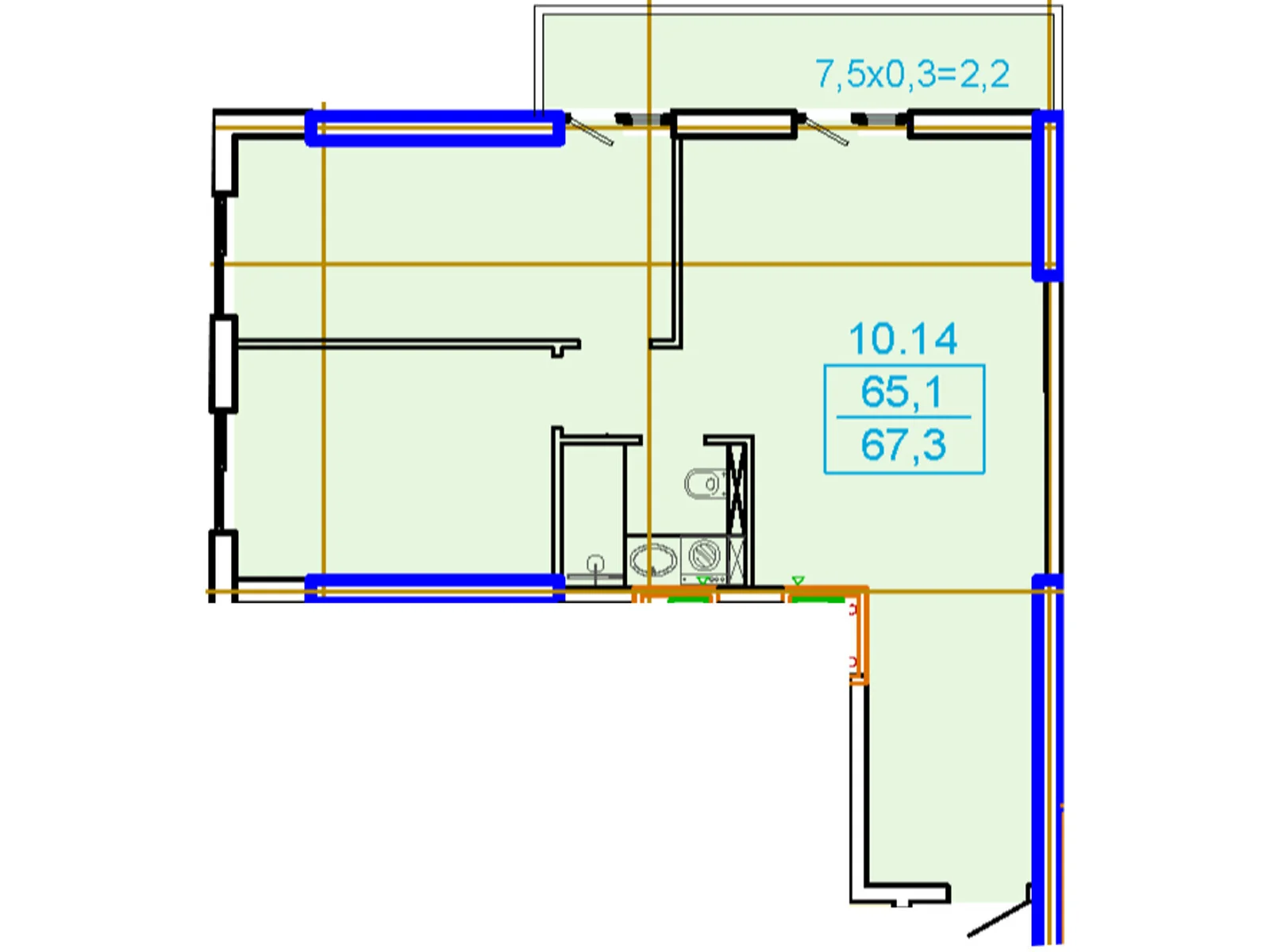 Продается 2-комнатная квартира 67.3 кв. м в Одессе, ул. Генуэзская, 1Ж - фото 1