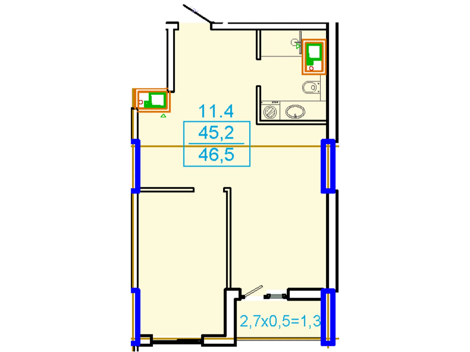 Продается 1-комнатная квартира 46.5 кв. м в Одессе, ул. Генуэзская, 1Ж - фото 1
