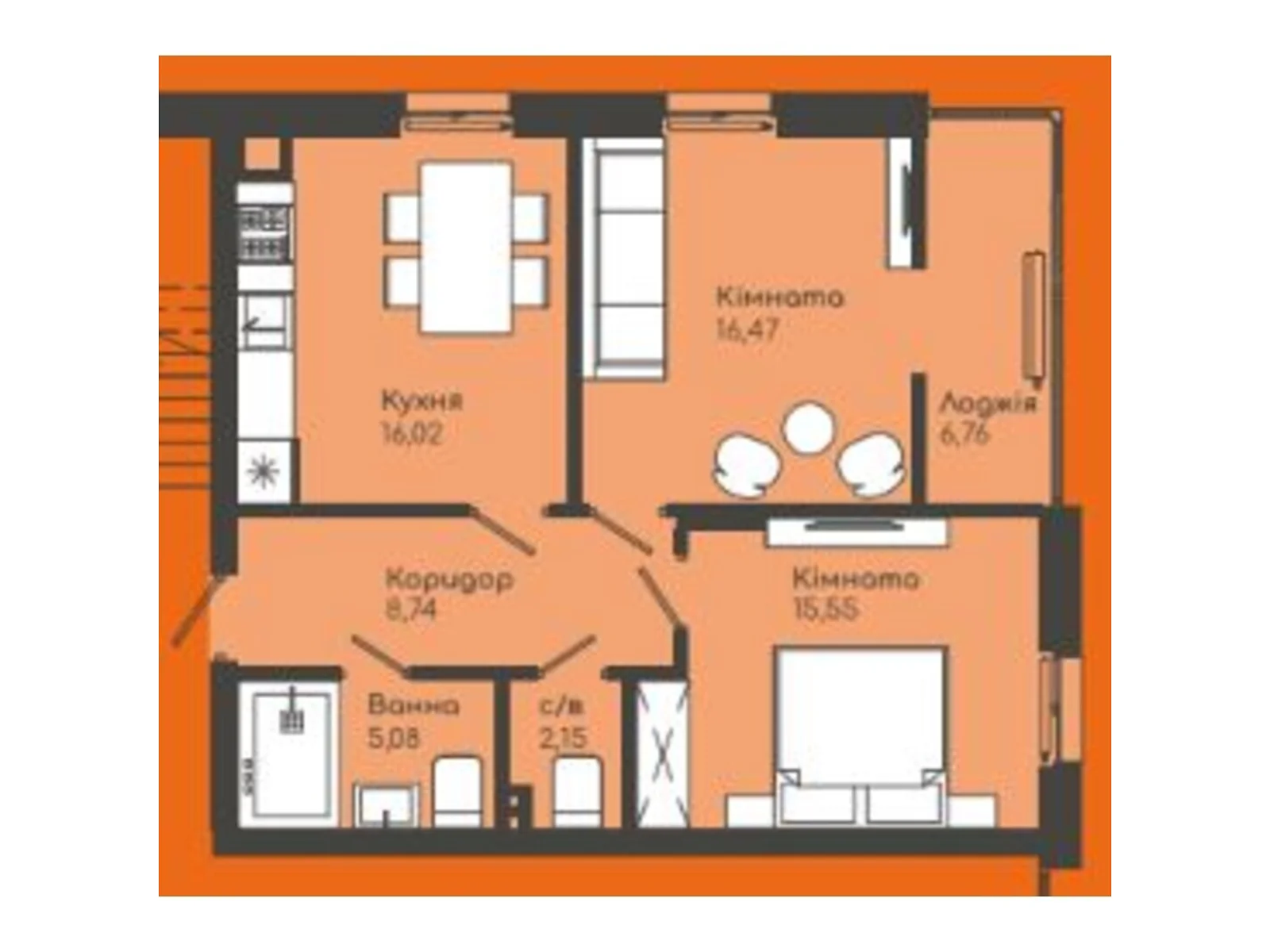 Продается 2-комнатная квартира 70.83 кв. м в Черновцах, бул. Буковинского вече, 4 - фото 1