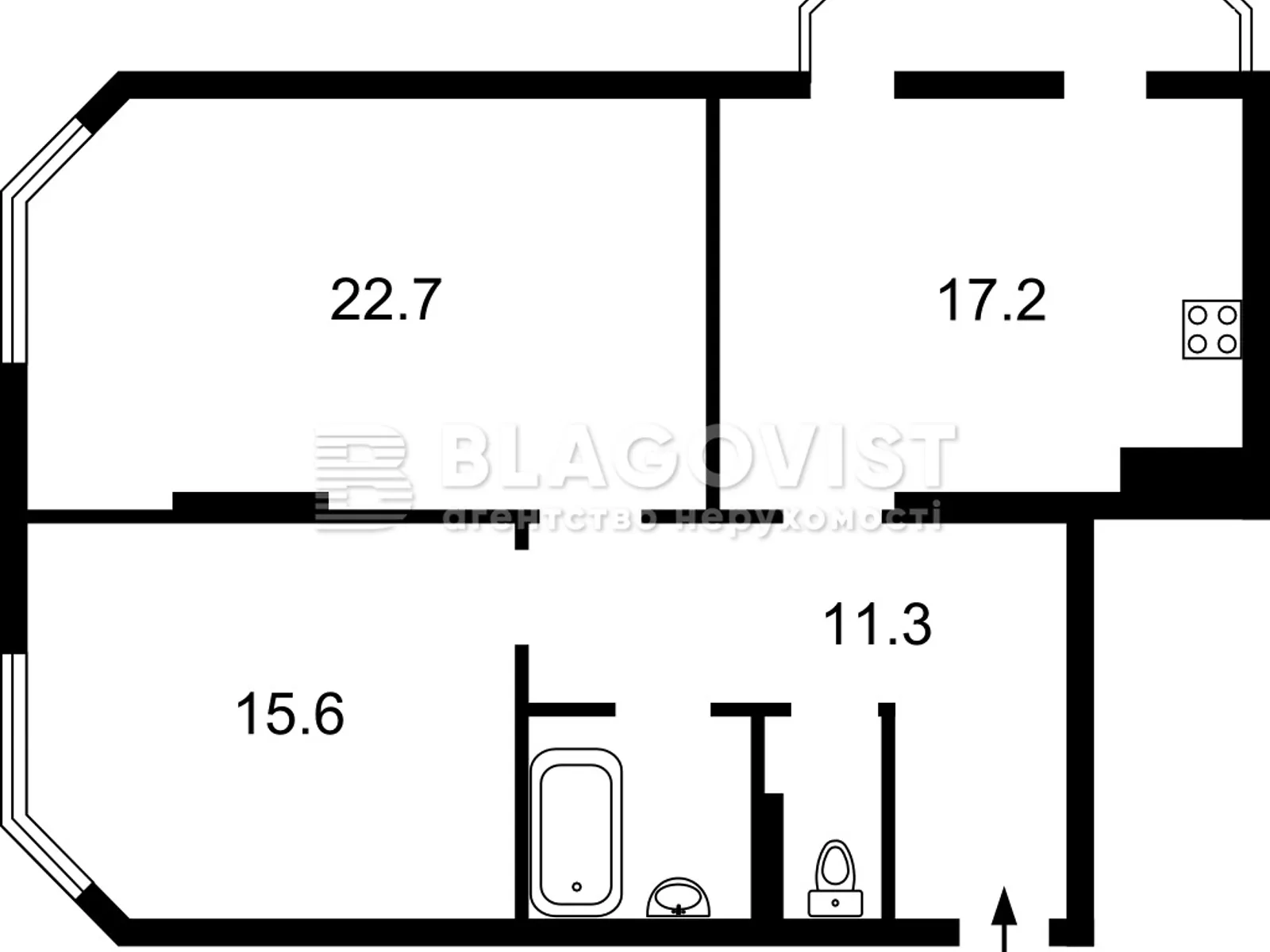 Продается 2-комнатная квартира 77 кв. м в Киеве, ул. Златоустовская, 25 - фото 1