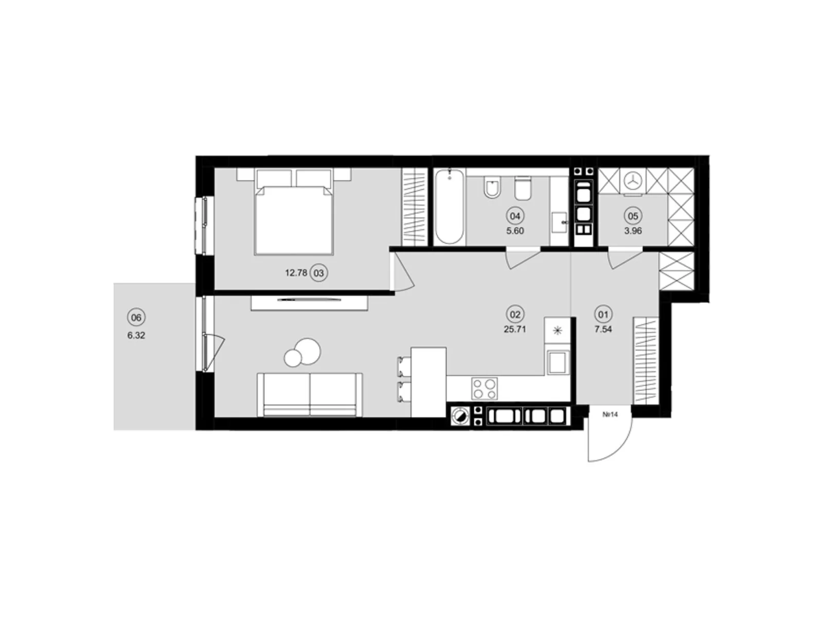 Продается 1-комнатная квартира 57.49 кв. м в Львове, ул. Пасечная, 154 - фото 1