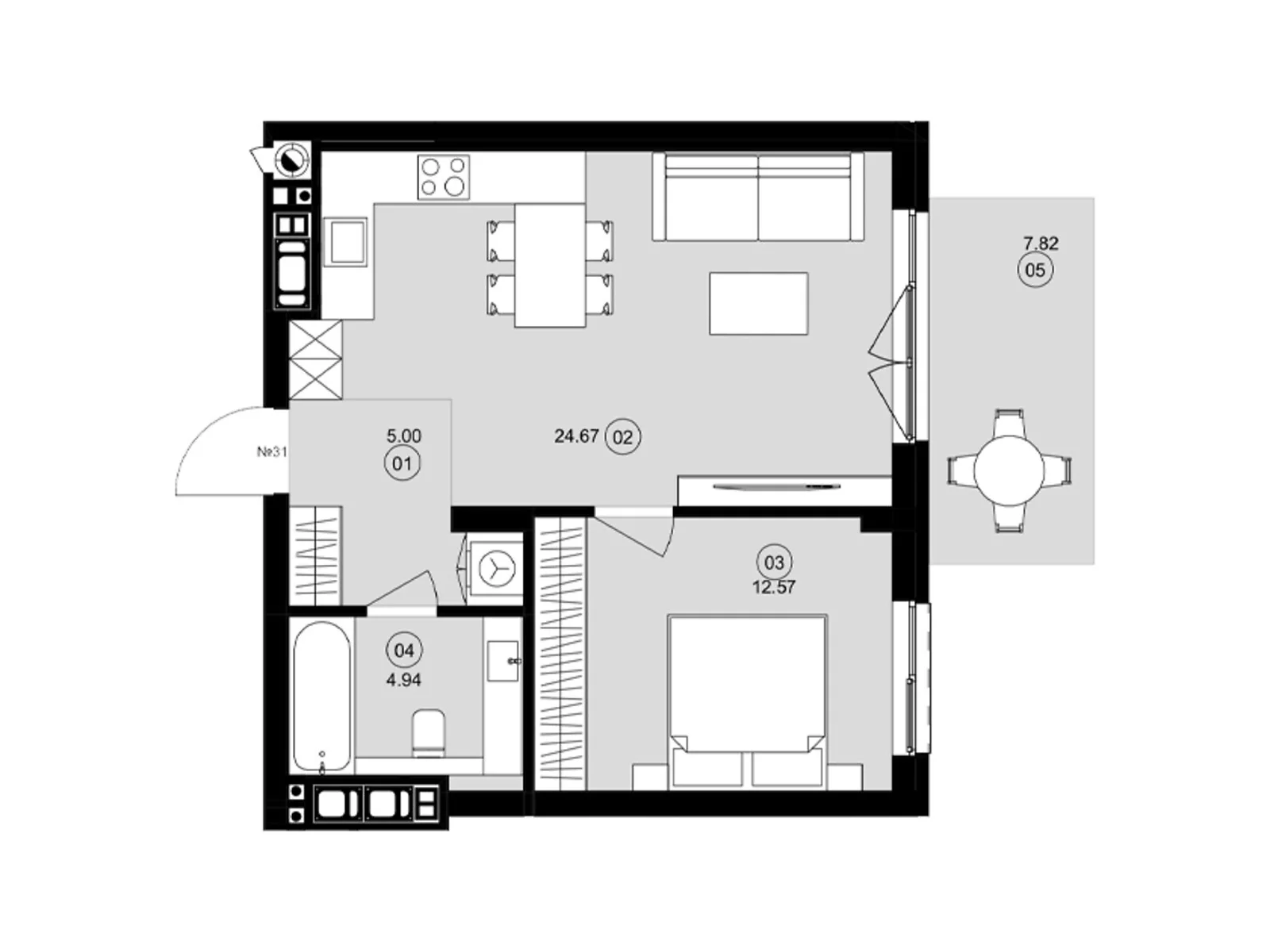 Продается 1-комнатная квартира 49.53 кв. м в Львове, ул. Пасечная, 154 - фото 1